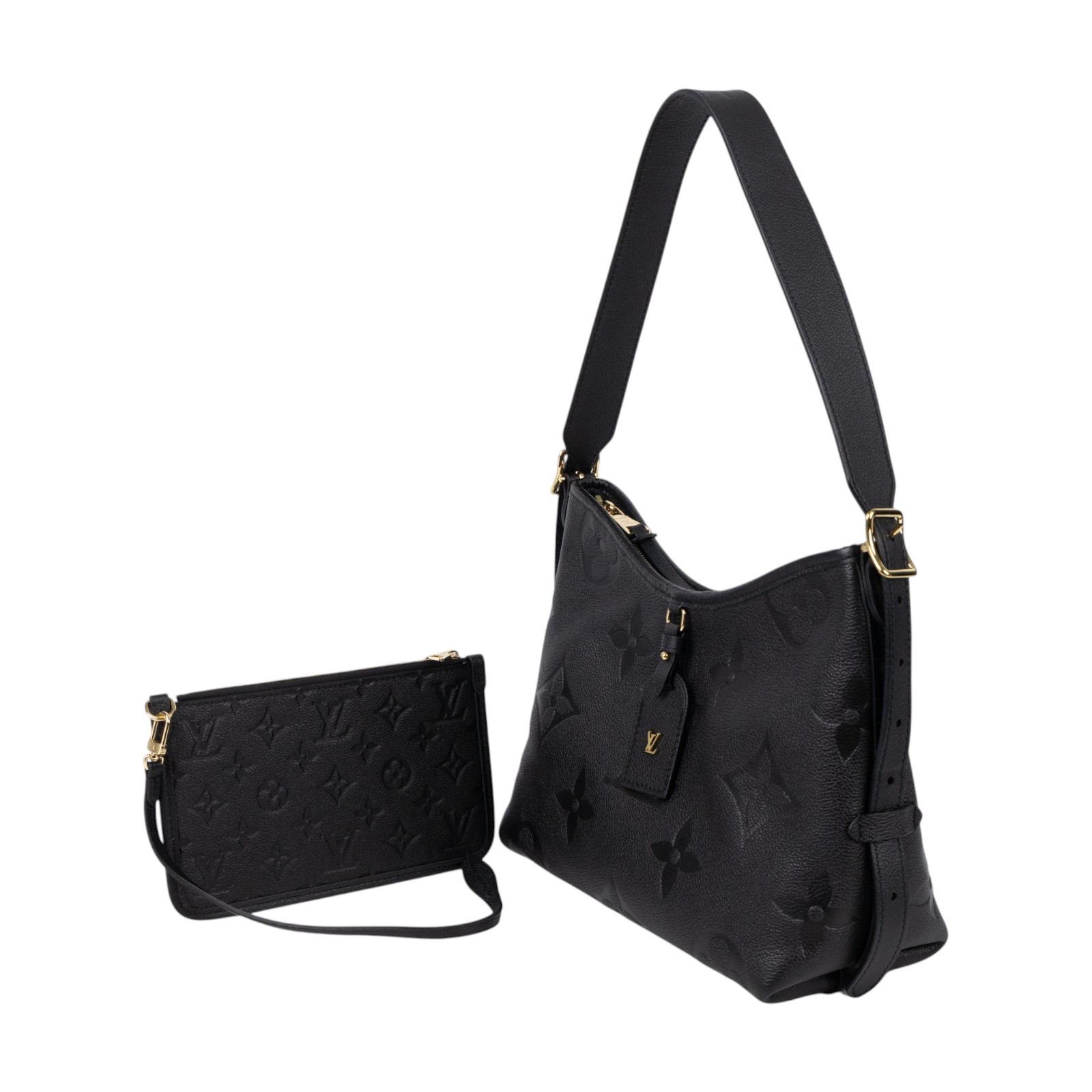 路易威登 LOUIS VUITTON CarryAll PM  黑色 牛皮 肩背包 M46288 晶片款  原廠盒子/防塵袋/內袋/背帶