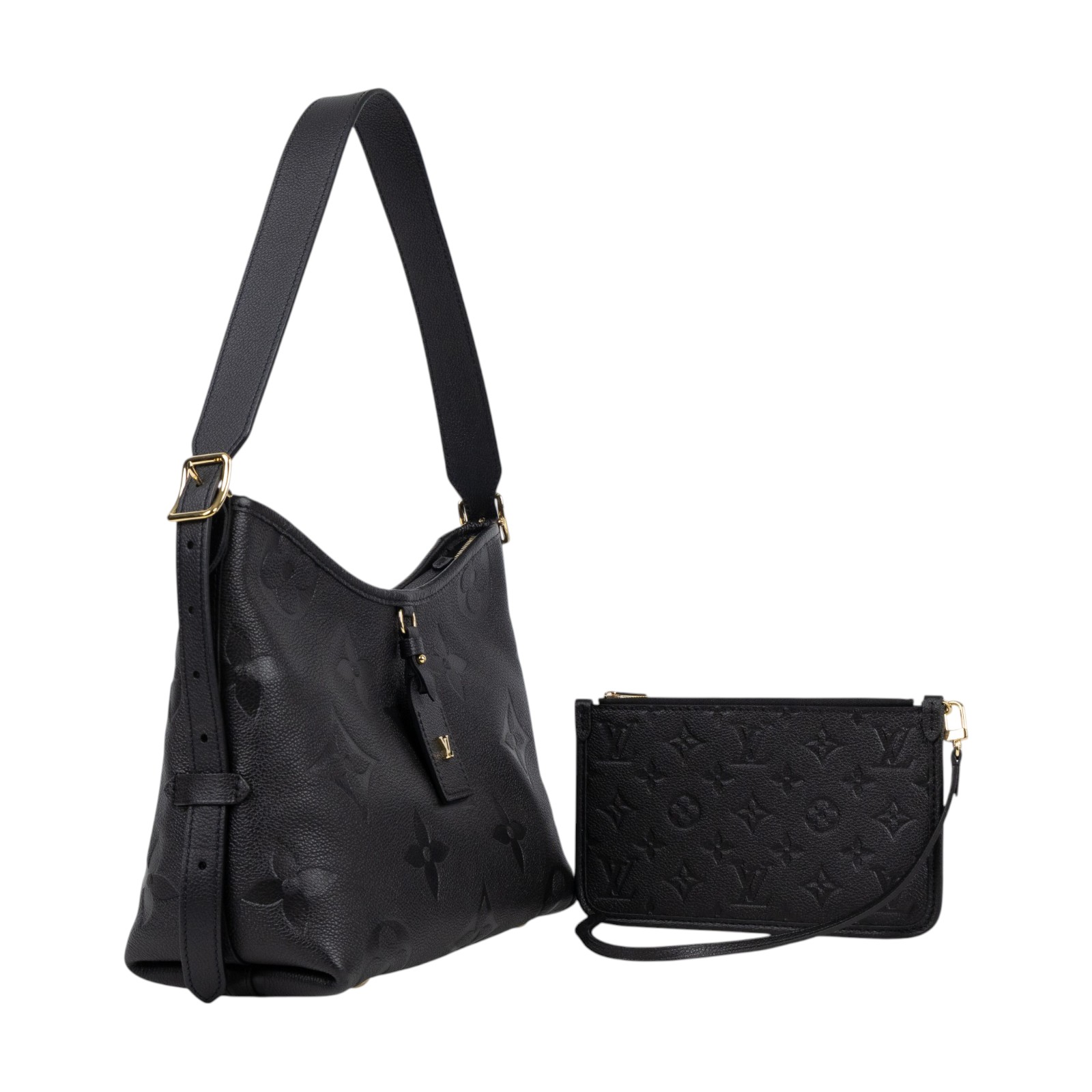 路易威登 LOUIS VUITTON CarryAll PM  黑色 牛皮 肩背包 M46288 晶片款  原廠盒子/防塵袋/內袋/背帶