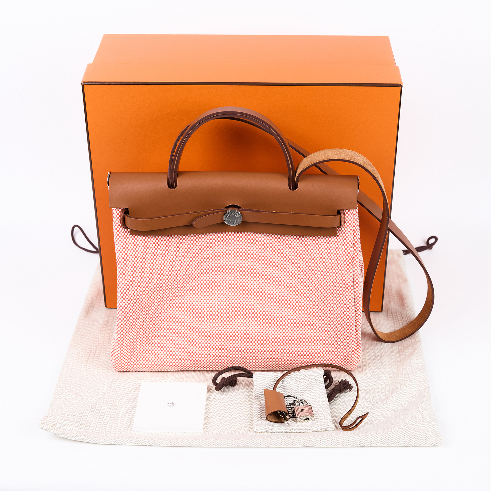 愛馬仕 Hermes Herbag Zip 31 銀色五金 淺米色 花田橘色 淺黃褐色 H079092CKAP /K MN 003 KD  原廠盒子/防塵袋/鎖組/內袋