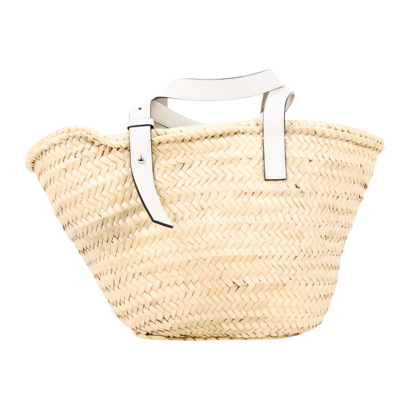 羅意威 LOEWE 中型 手工編織包 A223S92X04 白色草編手提包 防塵袋