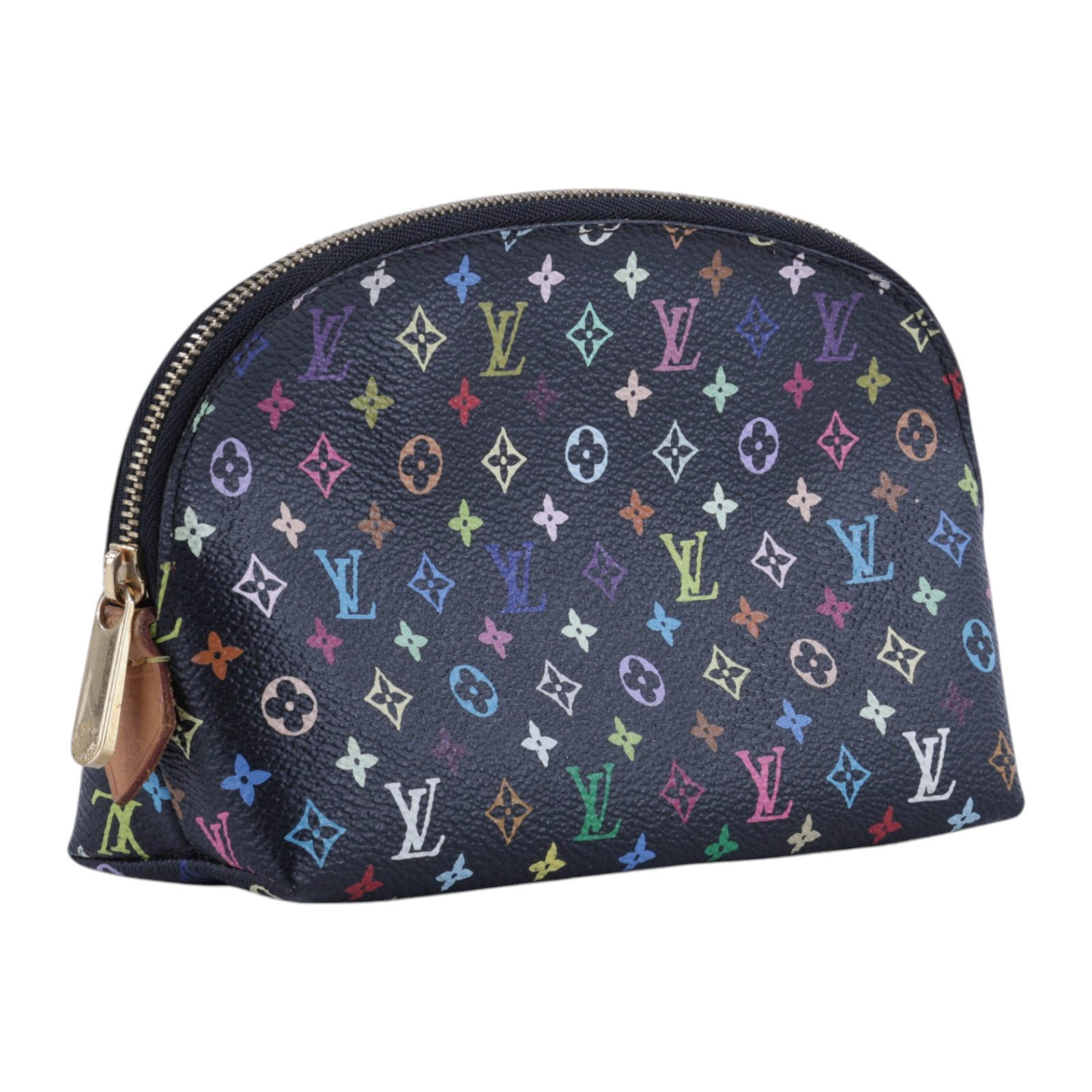 路易威登 LOUIS VUITTON 村上隆 Monogram Multicolor Pochette 化妝包 手拿包 M47355 黑三彩化妝包 無附屬品