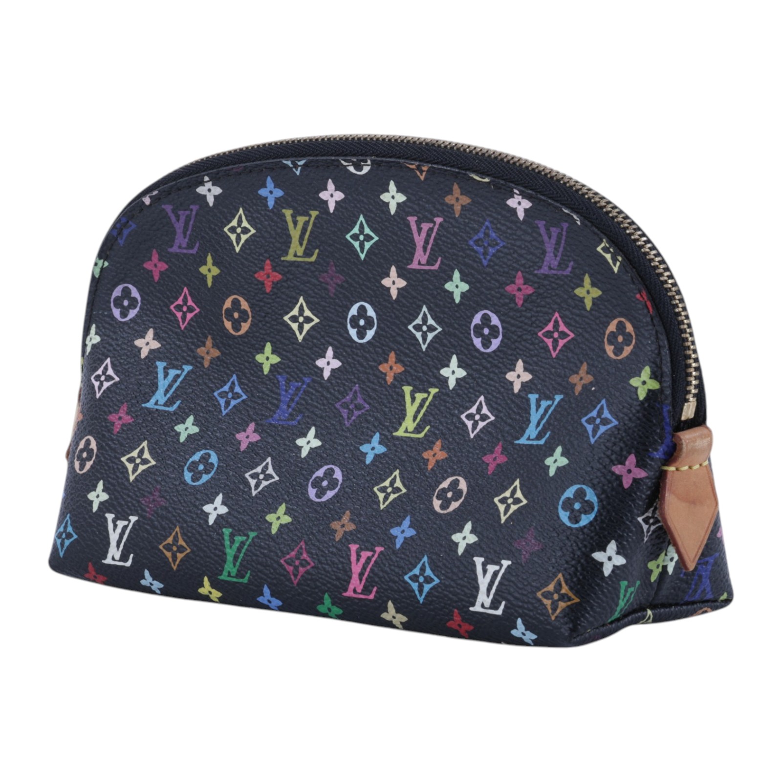 路易威登 LOUIS VUITTON 村上隆 Monogram Multicolor Pochette 化妝包 手拿包 M47355 黑三彩化妝包 無附屬品