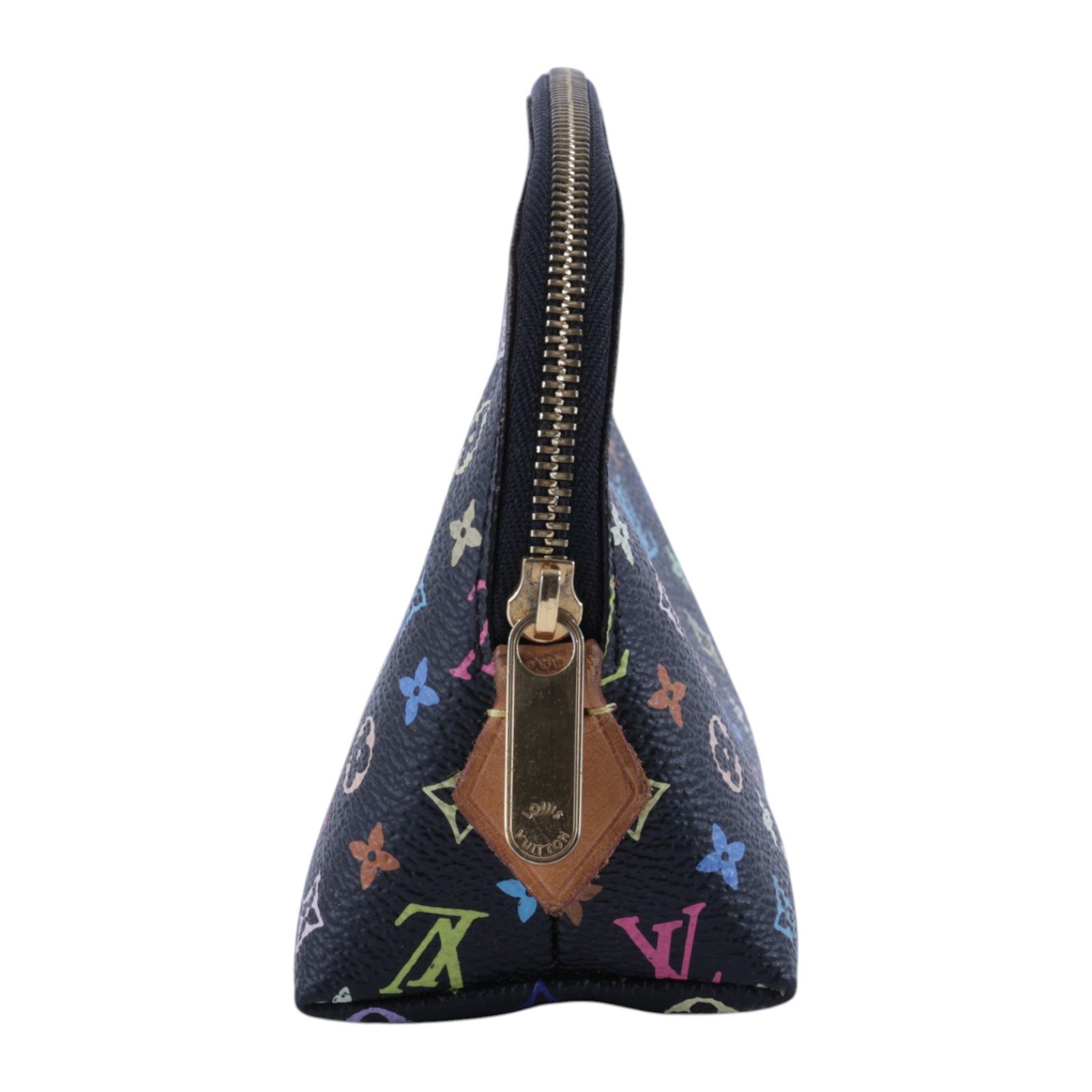 路易威登 LOUIS VUITTON 村上隆 Monogram Multicolor Pochette 化妝包 手拿包 M47355 黑三彩化妝包 無附屬品