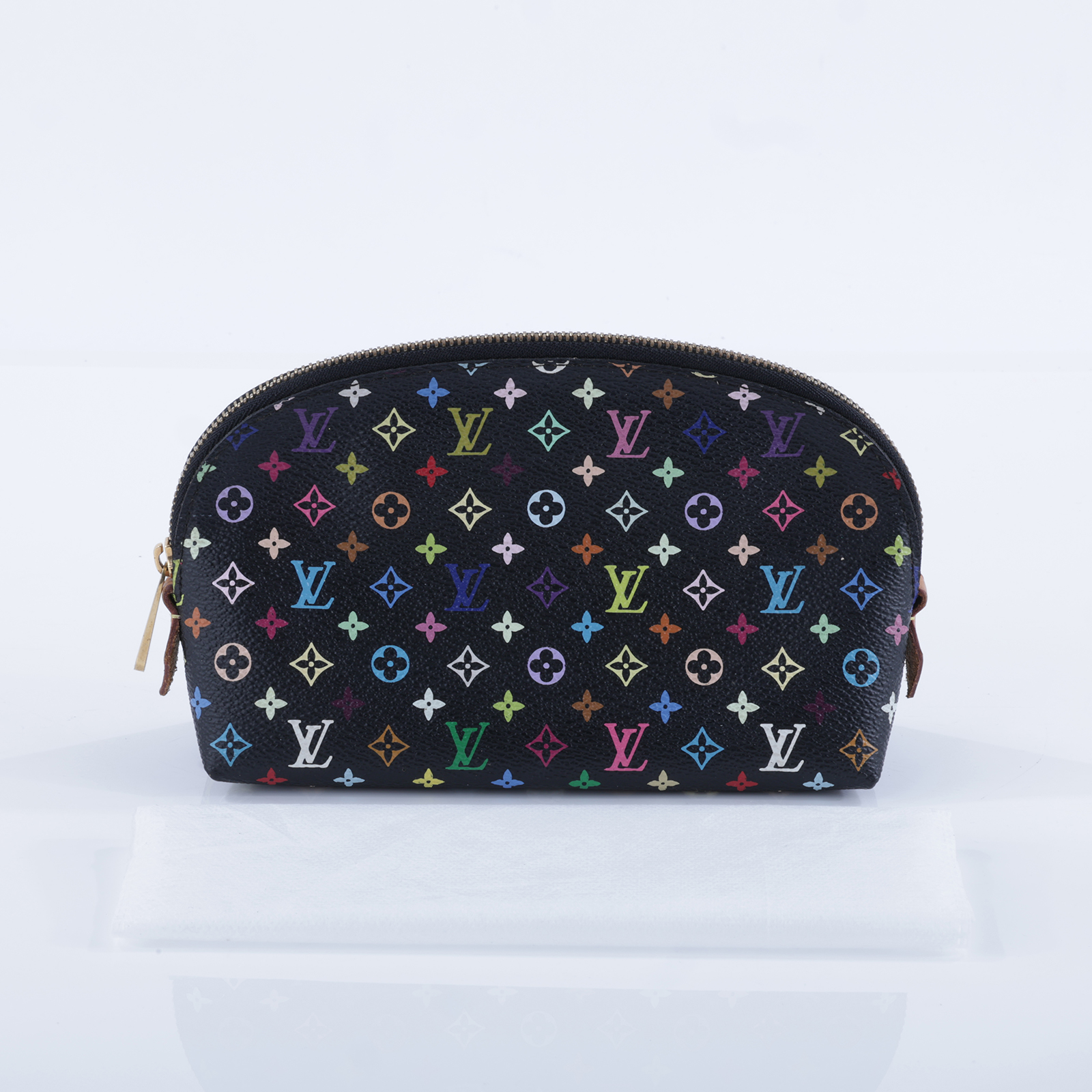 路易威登 LOUIS VUITTON 村上隆 Monogram Multicolor Pochette 化妝包 手拿包 M47355 黑三彩化妝包 無附屬品