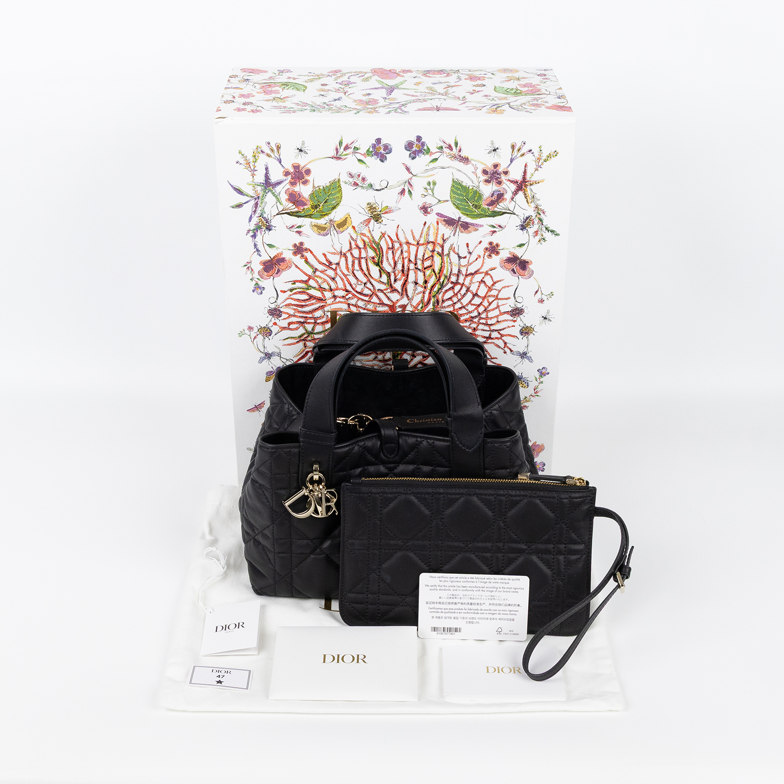 迪奧 CHRISTIAN DIOR Dior Toujours 小型 手提袋 小牛皮 M2822OSHJ  原廠盒子/防塵袋/內袋/保證卡