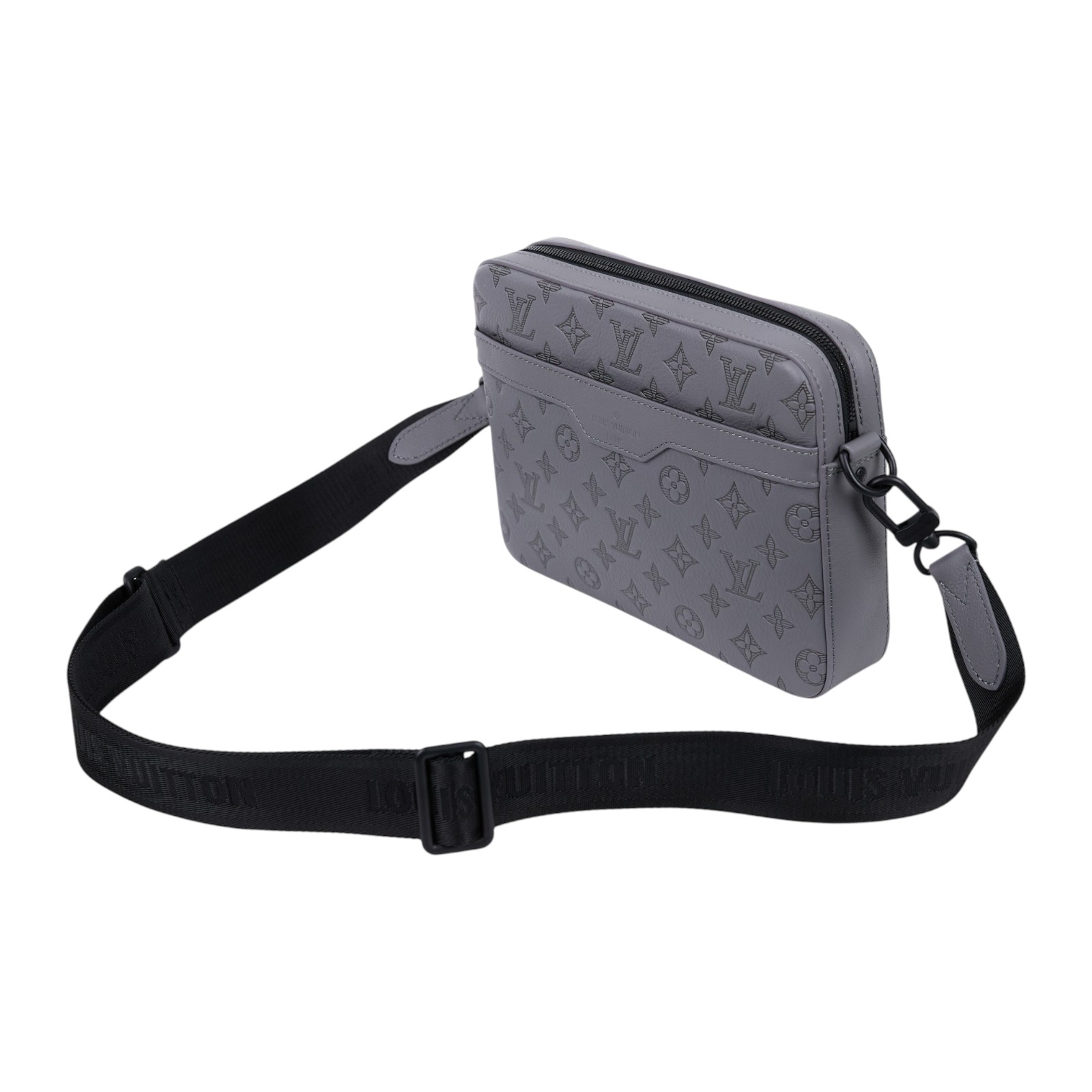 路易威登 LOUIS VUITTON Trio 郵差包 肩背包 斜背包 M46603 晶片款 灰原花壓紋 Trio 郵差包 原廠盒子/防塵袋/內袋2/背帶