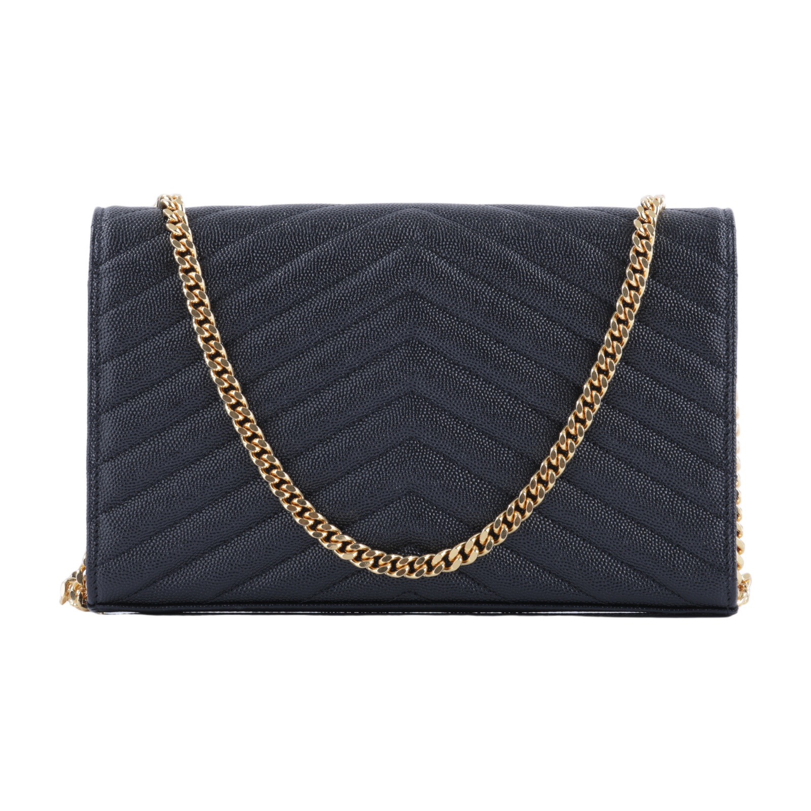 聖羅蘭 YSL SAINT LAURENT Cassandre 經典粒面皮革 鏈條 錢包 金色五金 377828BOW01  原廠盒子/防塵袋/背帶/購買證明