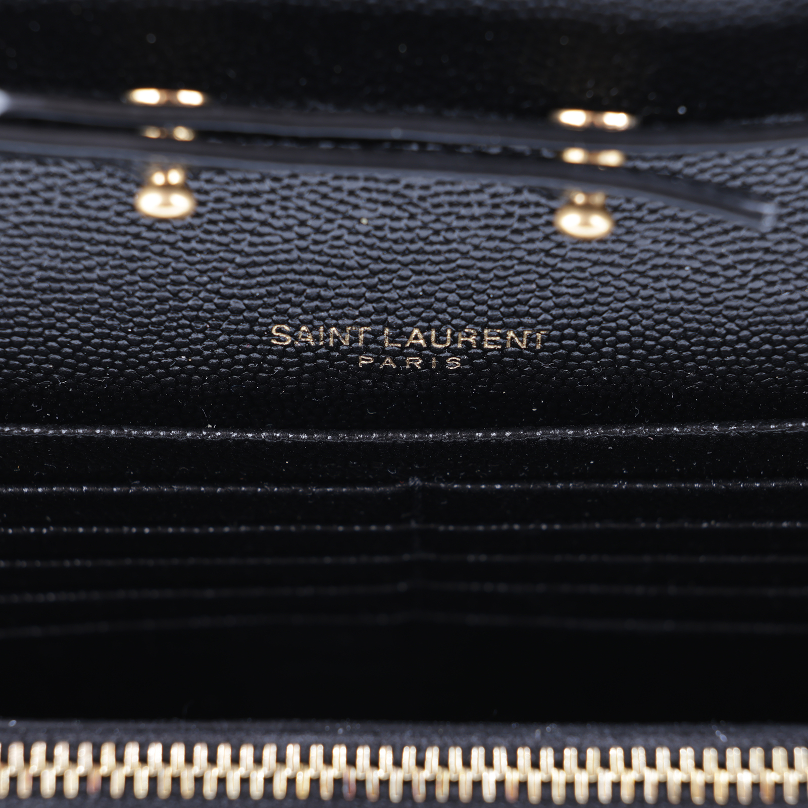 聖羅蘭 YSL SAINT LAURENT Cassandre 經典粒面皮革 鏈條 錢包 金色五金 377828BOW01  原廠盒子/防塵袋/背帶/購買證明