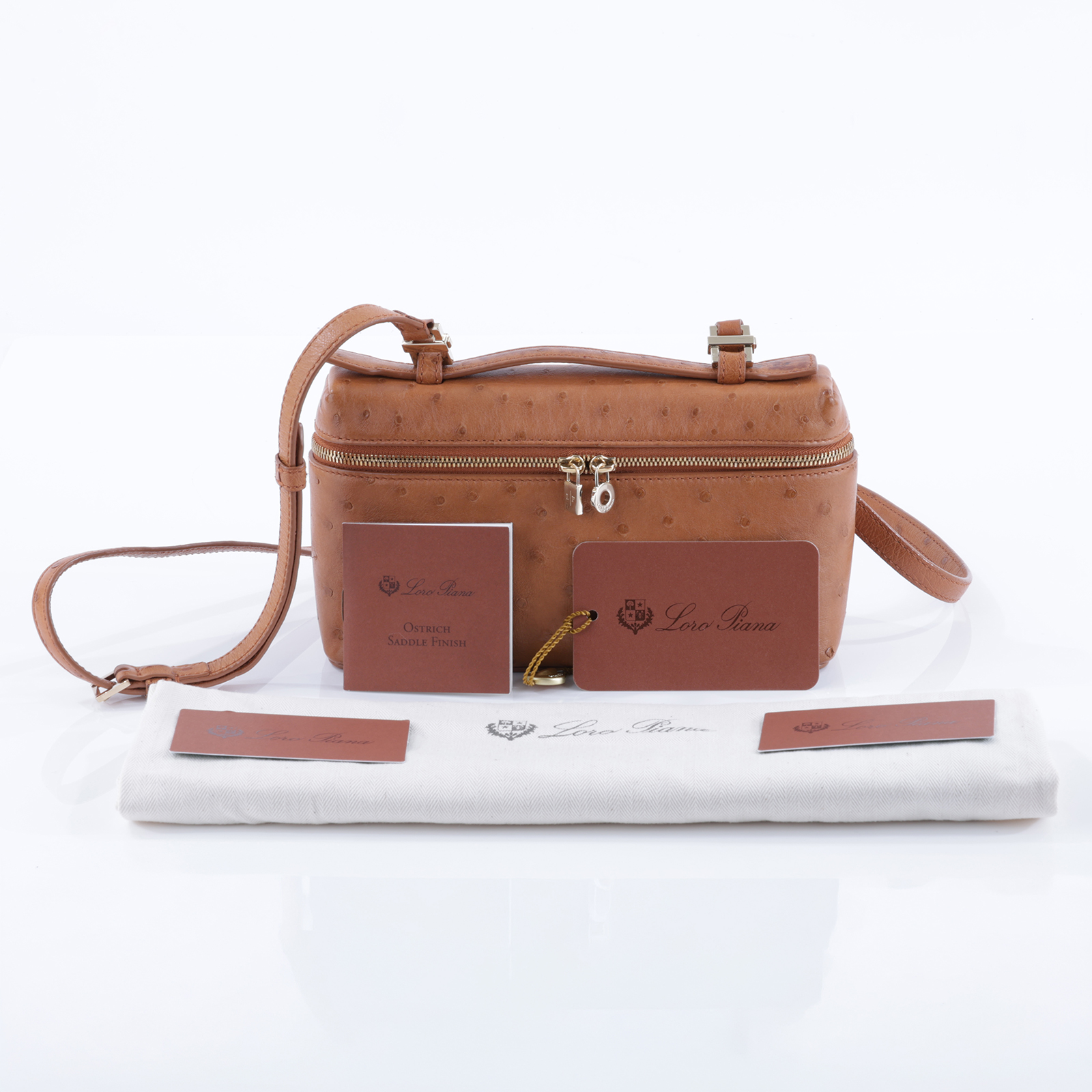 諾悠翩雅 LORO PIANA Extra Pouch L19 手拿包 FAN4199 焦糖鴕鳥EXTRA POCKET L19 防塵袋