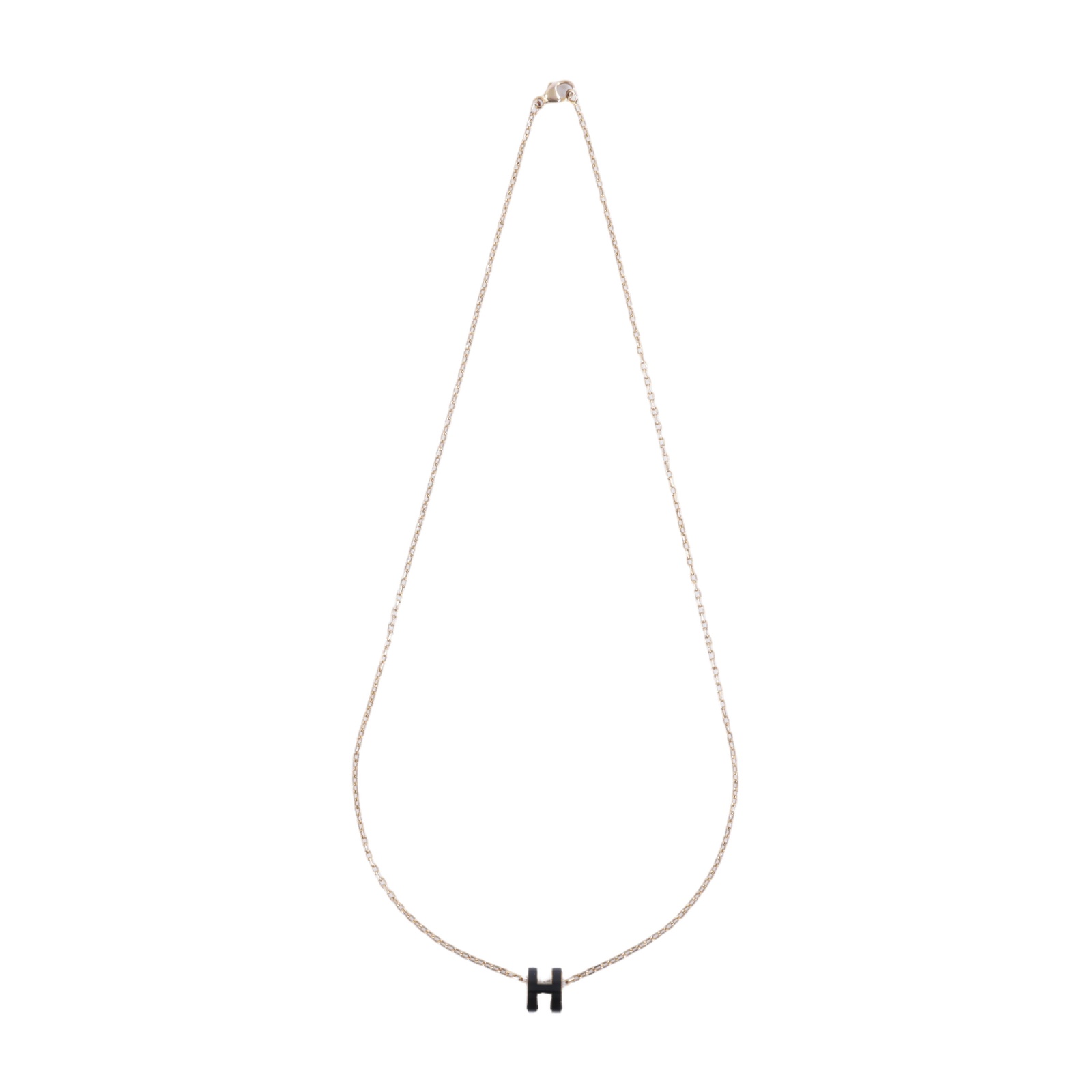 愛馬仕 Hermes Mini Pop H 墜飾 黑色 H147992Fv03 GD 02 33 黑金H POP 項鍊 無附屬品