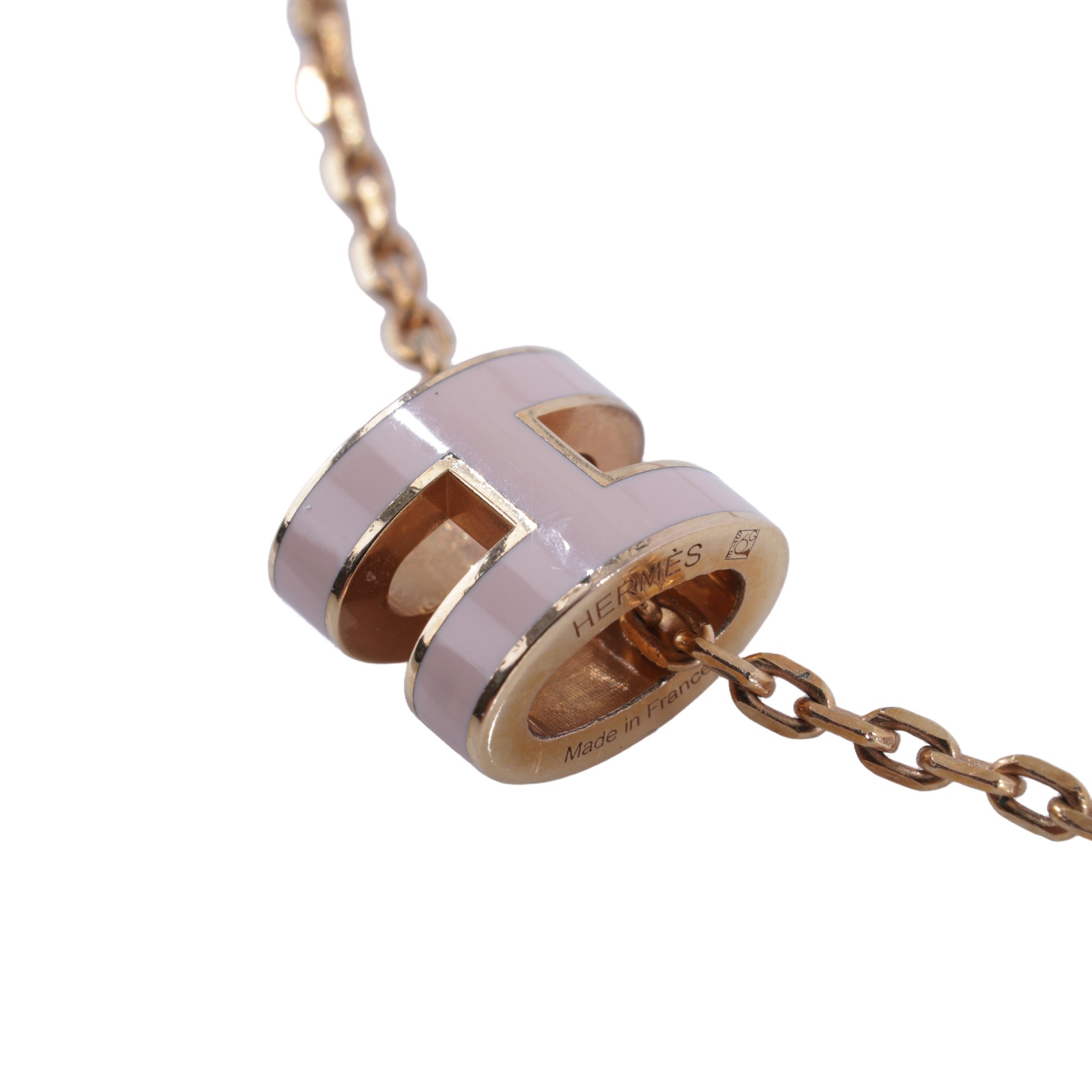 愛馬仕 Hermes Mini Pop H 墜飾 POPHPMINI GD 02 95 粉MINI POP H項鍊 原廠盒子/防塵袋/內襯