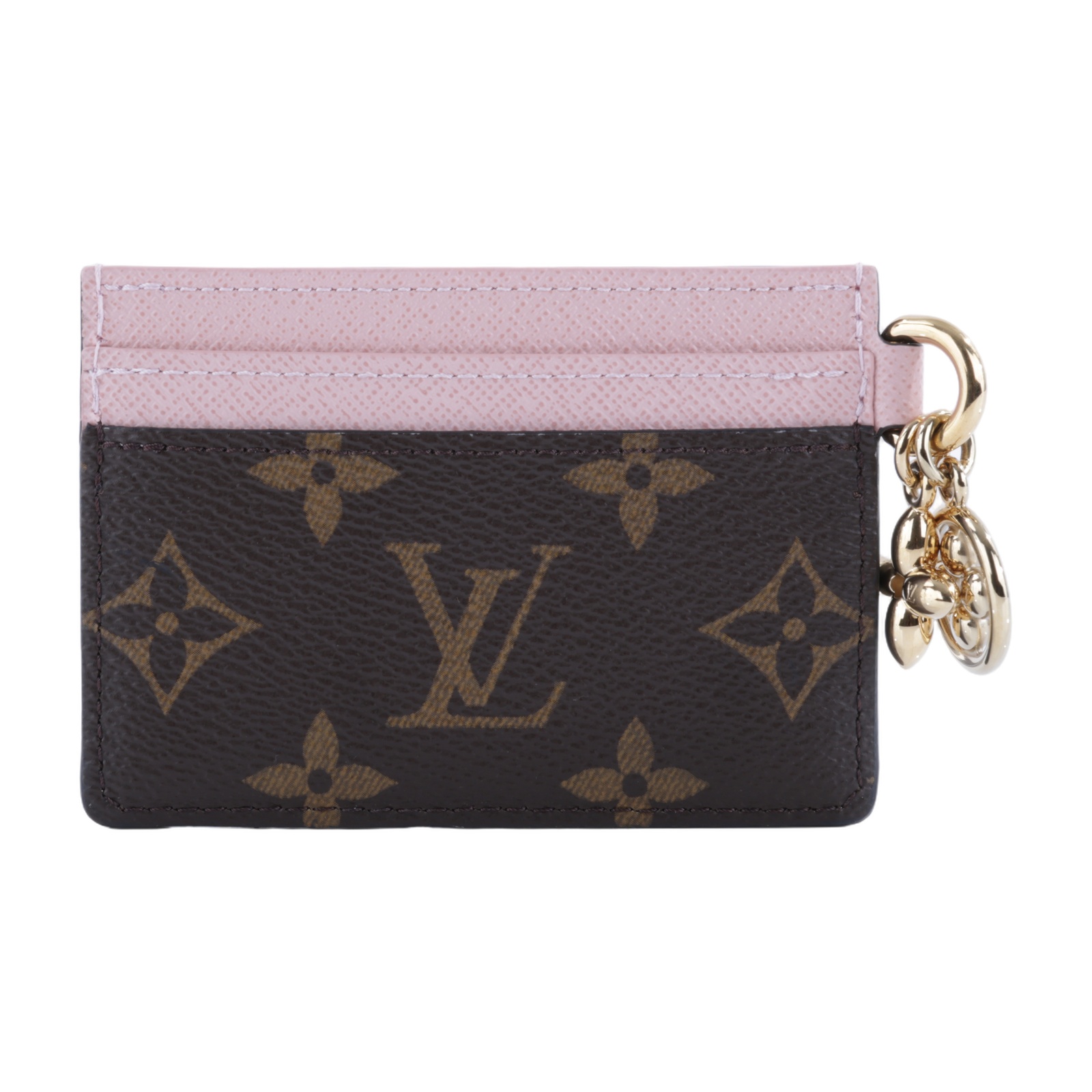 路易威登 LOUIS VUITTON LV Charms 名片夾 帆布 粉紅色 M82739 晶片款 原花Charms 名片夾 原廠盒子/防塵袋/購買證明
