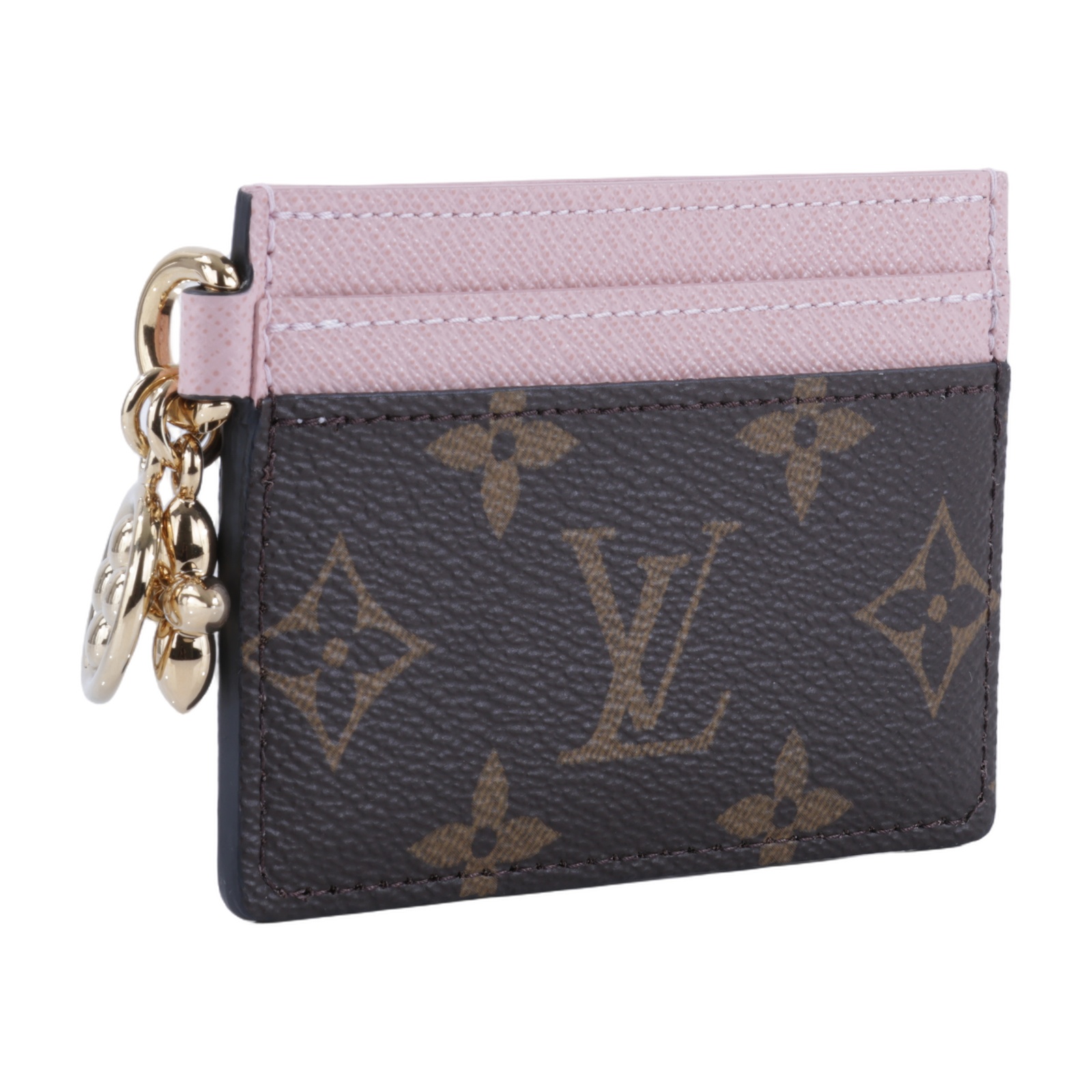 路易威登 LOUIS VUITTON LV Charms 名片夾 帆布 粉紅色 M82739 晶片款 原花Charms 名片夾 原廠盒子/防塵袋/購買證明
