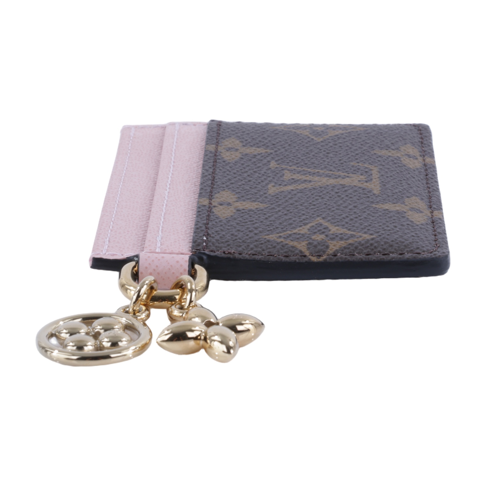 路易威登 LOUIS VUITTON LV Charms 名片夾 帆布 粉紅色 M82739 晶片款 原花Charms 名片夾 原廠盒子/防塵袋/購買證明