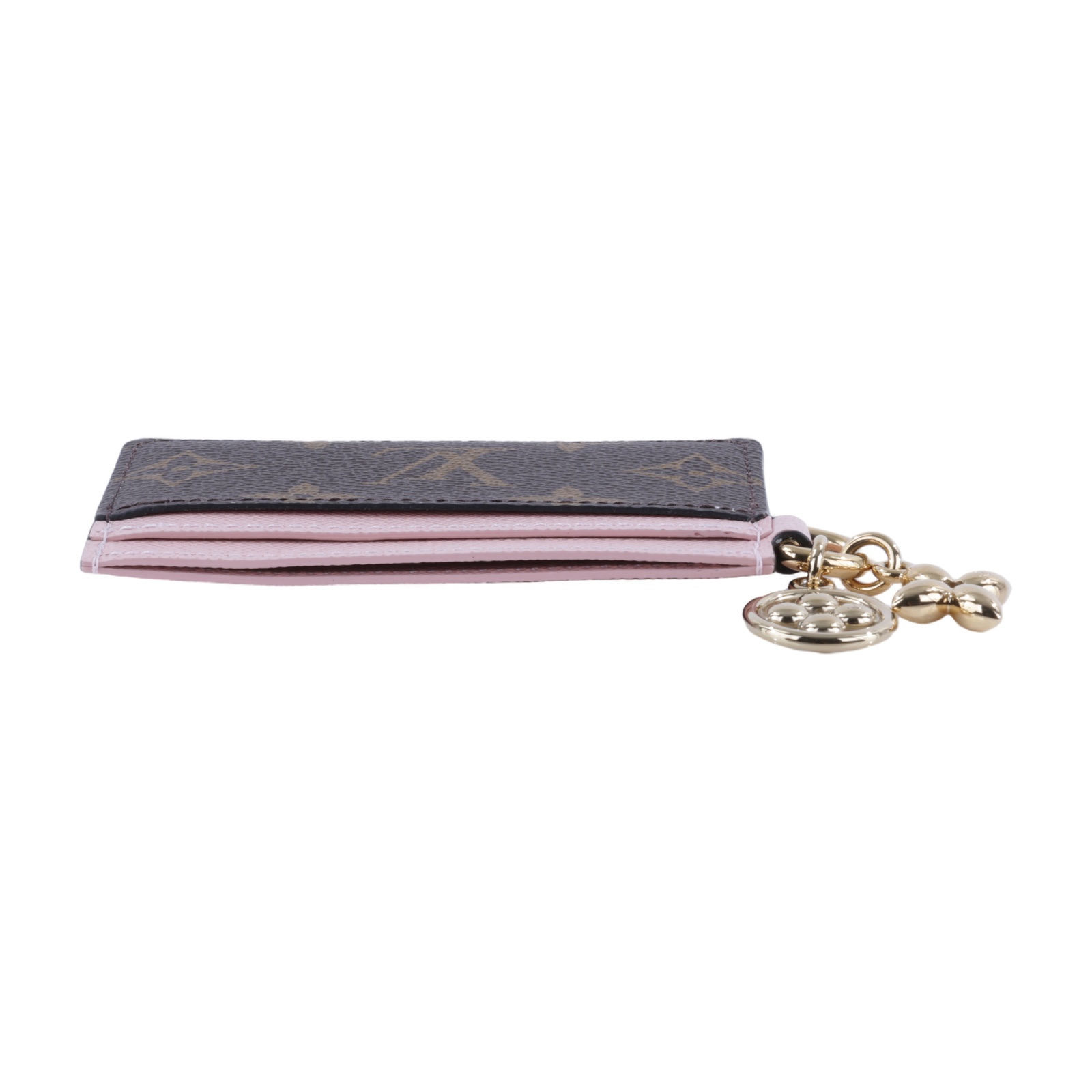 路易威登 LOUIS VUITTON LV Charms 名片夾 帆布 粉紅色 M82739 晶片款 原花Charms 名片夾 原廠盒子/防塵袋/購買證明