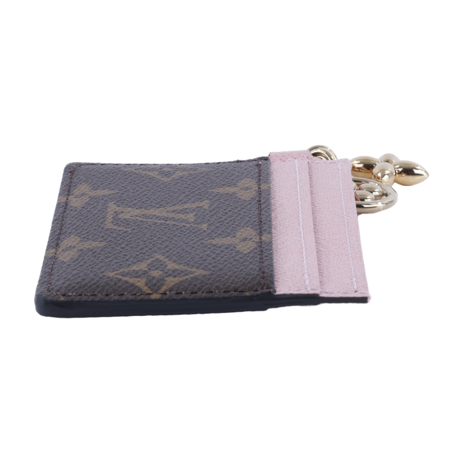 路易威登 LOUIS VUITTON LV Charms 名片夾 帆布 粉紅色 M82739 晶片款 原花Charms 名片夾 原廠盒子/防塵袋/購買證明