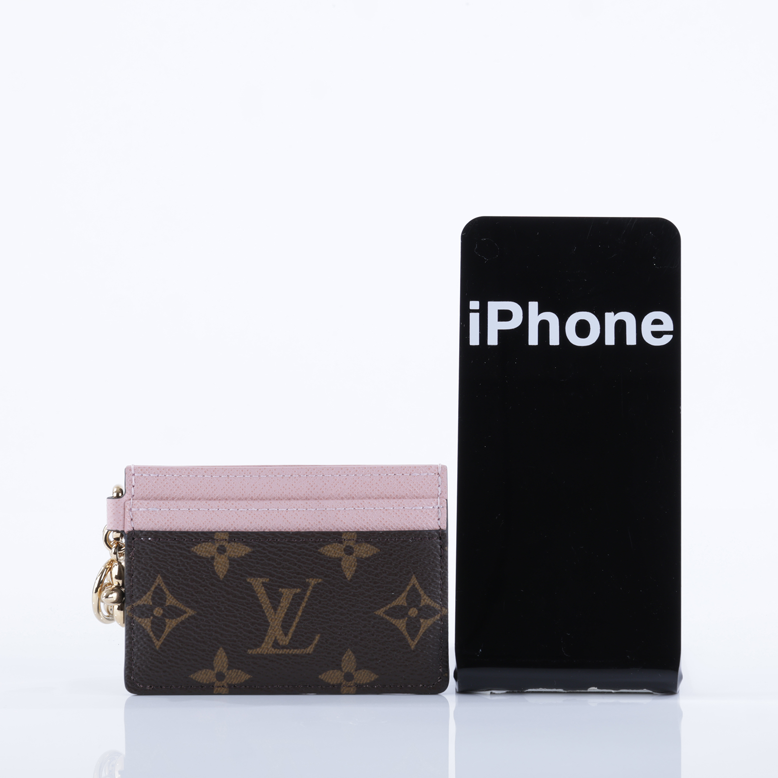 路易威登 LOUIS VUITTON LV Charms 名片夾 帆布 粉紅色 M82739 晶片款 原花Charms 名片夾 原廠盒子/防塵袋/購買證明