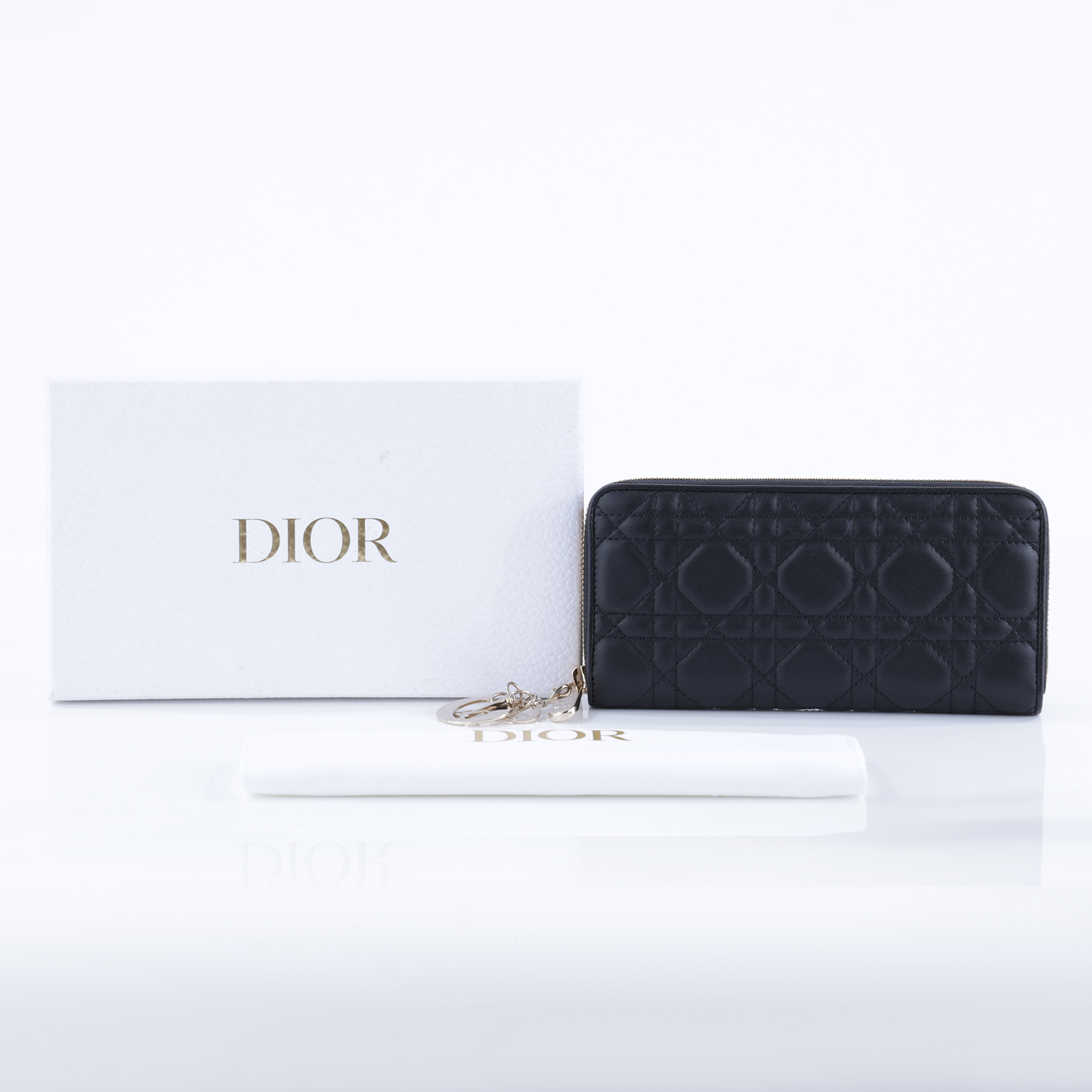 迪奧 CHRISTIAN DIOR Lady Dior Voyageur 錢包 長夾 羊皮 S0007ONMJ  原廠盒子/防塵袋/吊飾