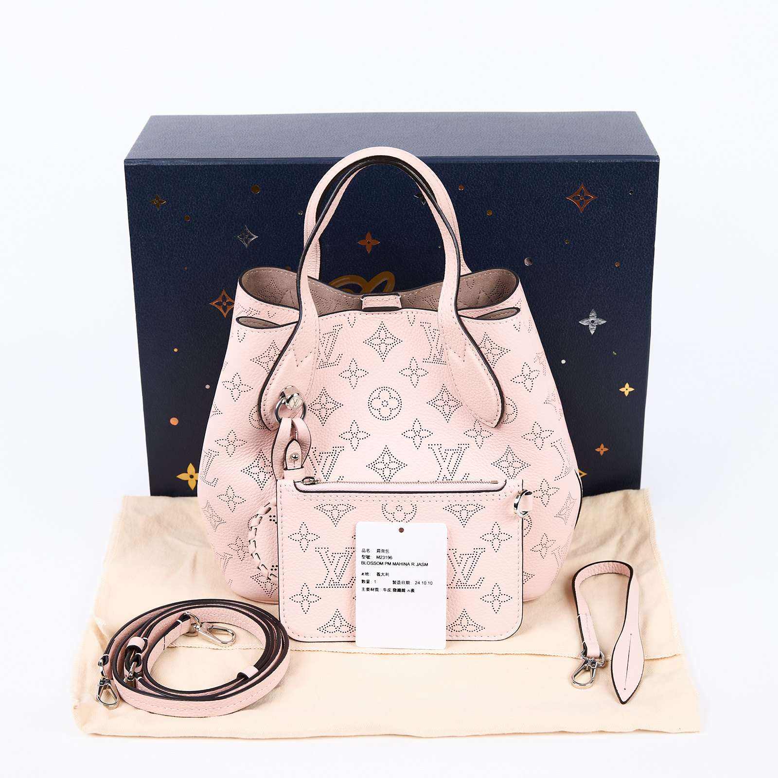路易威登 LOUIS VUITTON Blossom PM 手提袋 粉紅色 M23196 晶片款  原廠盒子/防塵袋/背帶/內袋/皮條/吊飾