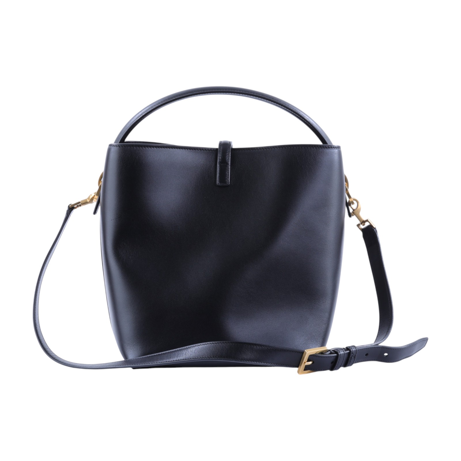 聖羅蘭 YSL SAINT LAURENT le 37 亮面皮革手袋 7428282R20W 黑金小牛皮LE 37二用水桶包 防塵袋/背帶/內袋