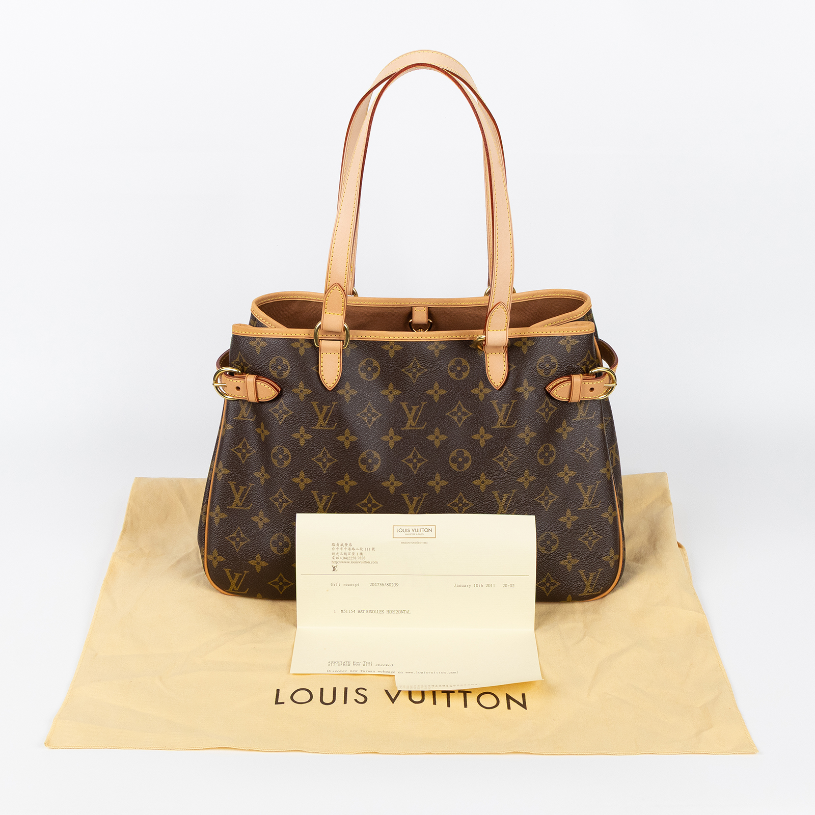路易威登 LOUIS VUITTON Batignolles 原花 肩背 名媛包 橫式手提包 M51154  防塵袋/購買證明
