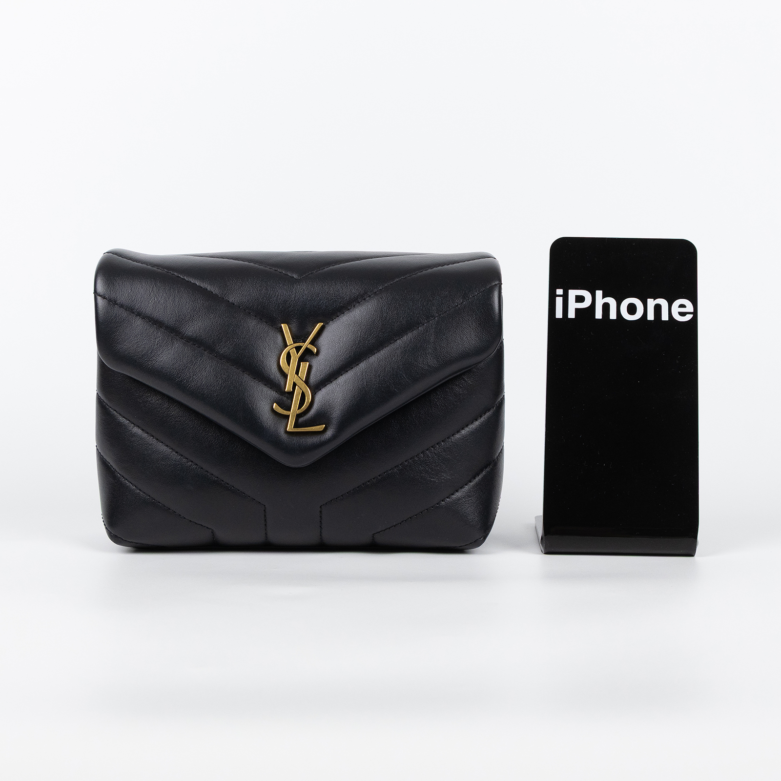 聖羅蘭 YSL SAINT LAURENT Loulou 絎縫 小牛皮 TOY 迷你 手袋  肩背 斜背包 金色五金 678401DV707  原廠盒子/防塵袋/背帶