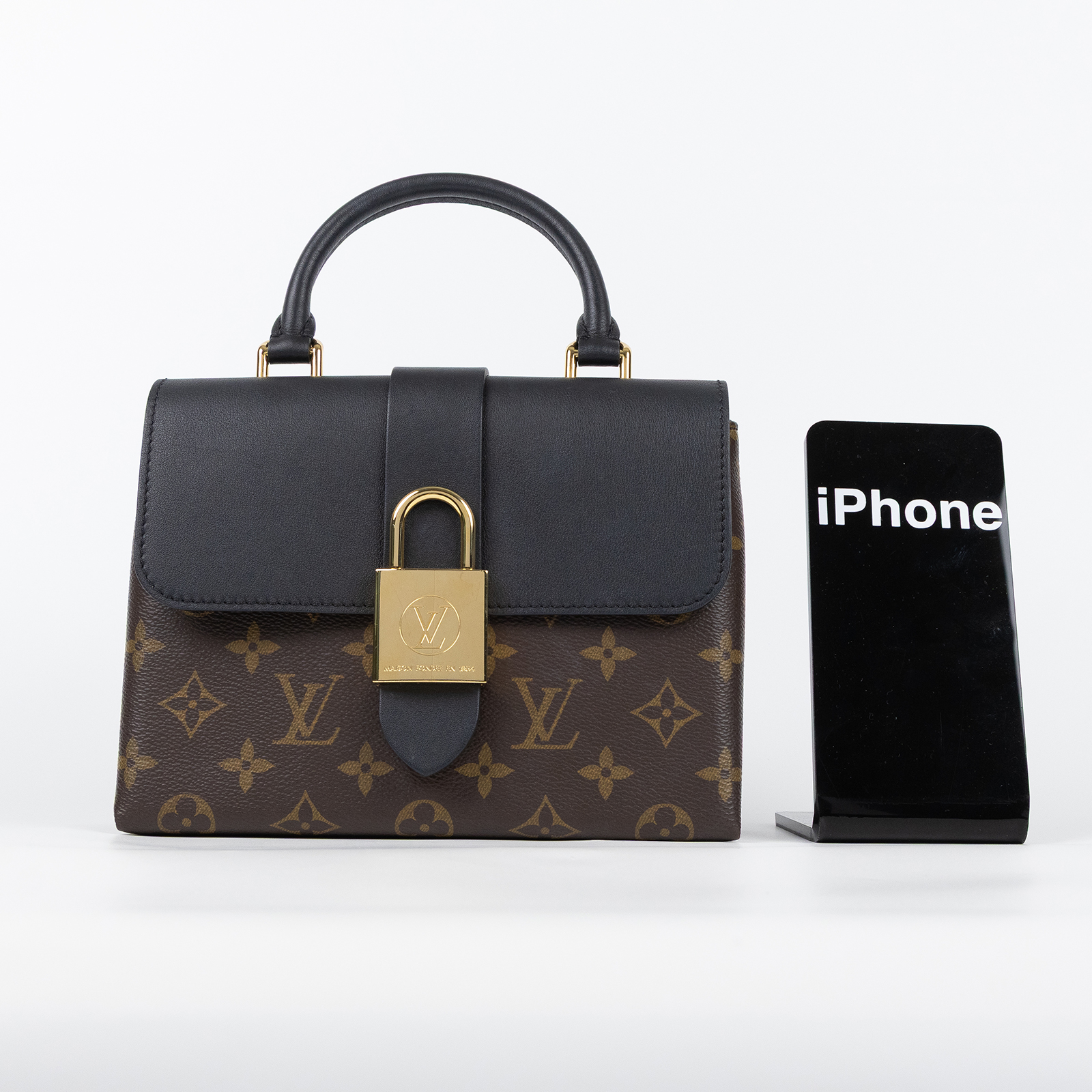 路易威登 LOUIS VUITTON Locky BB 手提包 黑色 M44141 晶片款 黑拚原花LOCKY BB肩背包 原廠盒子/防塵袋/購買證明/背帶