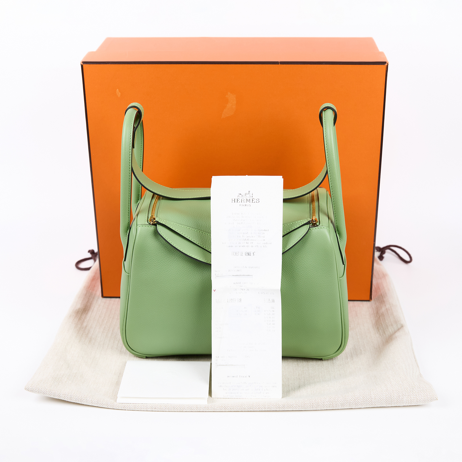 愛馬仕 Hermes Lindy 琳迪包 26 LD26 B NN 915 II B刻 綠金釦LINDY26 原廠盒子/防塵袋/購買證明