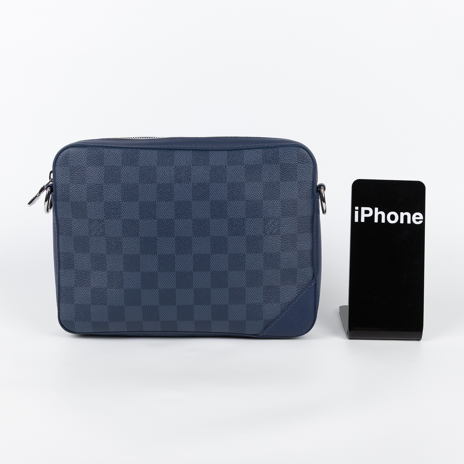 路易威登 LOUIS VUITTON Trio 三合一 郵差包 斜背包 N40438 晶片款 藍棋盤格三合一郵差包 原廠盒子/防塵袋/內袋/背帶