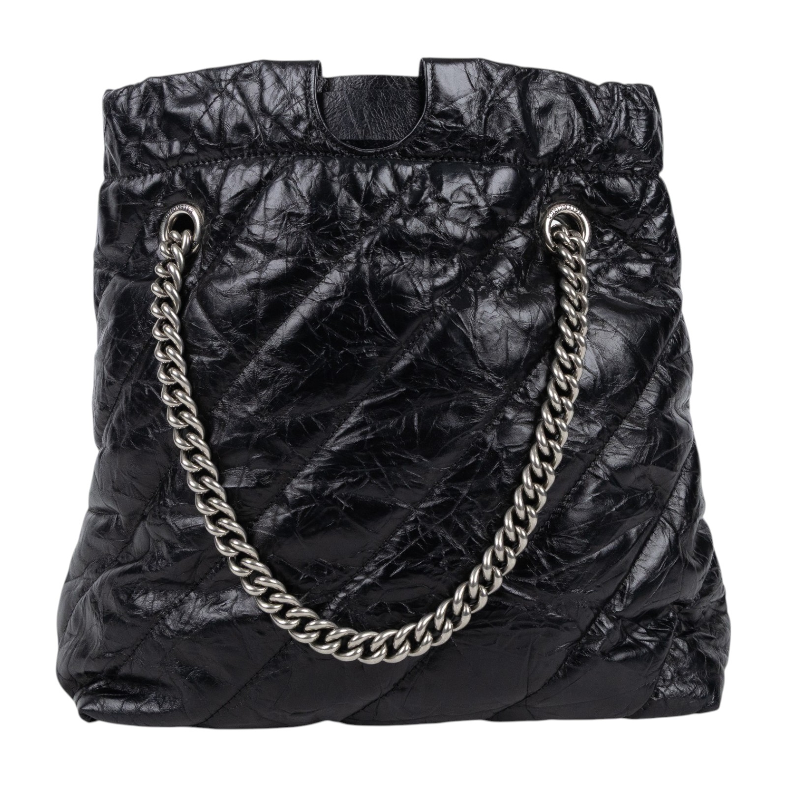 巴黎世家 BALENCIAGA Crush 束口購物包 小型 742942210J0 黑CRUSH肩背包小號 無附屬品