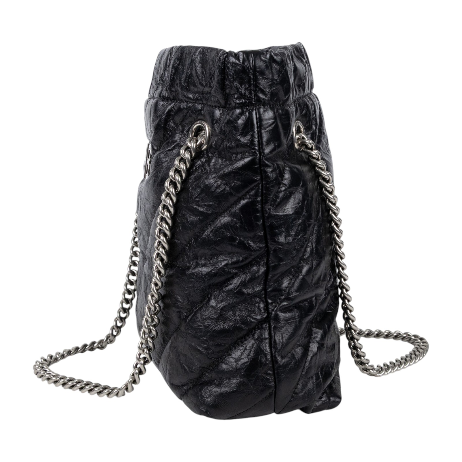 巴黎世家 BALENCIAGA Crush 束口購物包 小型 742942210J0 黑CRUSH肩背包小號 無附屬品