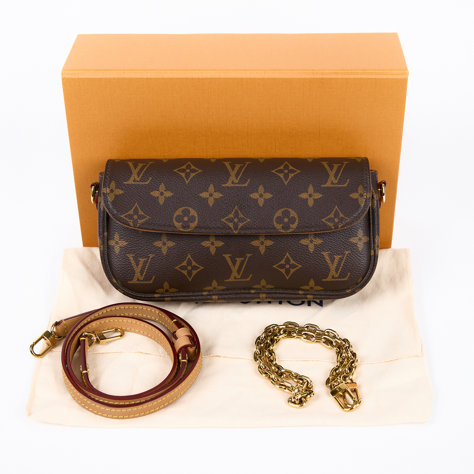 路易威登 LOUIS VUITTON Wallet on Chain Ivy 麻將包 手提 腋下單肩包 M81911 晶片款  原廠盒子/防塵袋/背帶2