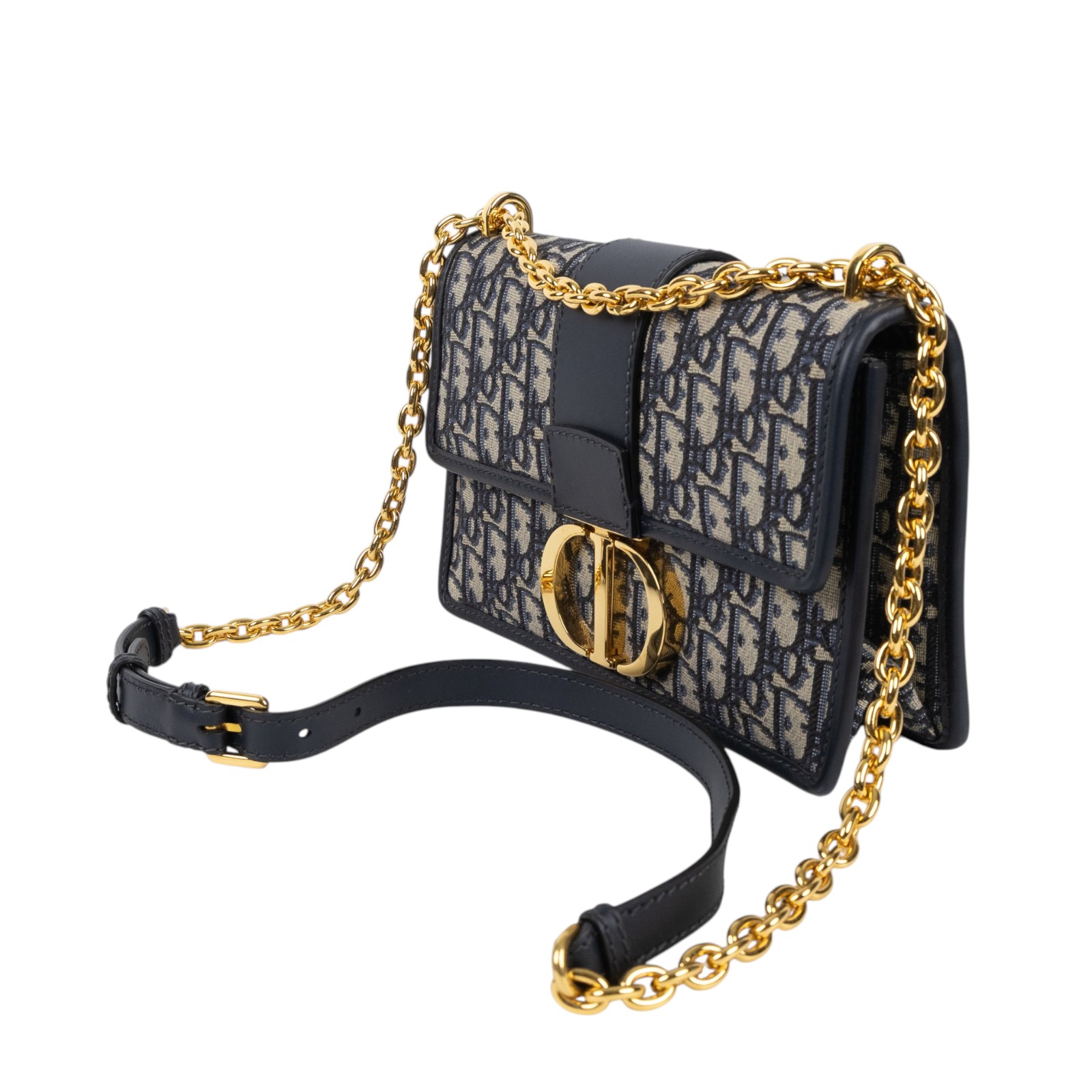 迪奧 CHRISTIAN DIOR 30 Montaigne 鏈帶 肩背手提包 M9208UTZQ 藍緹花蒙田30 防塵袋/保證卡