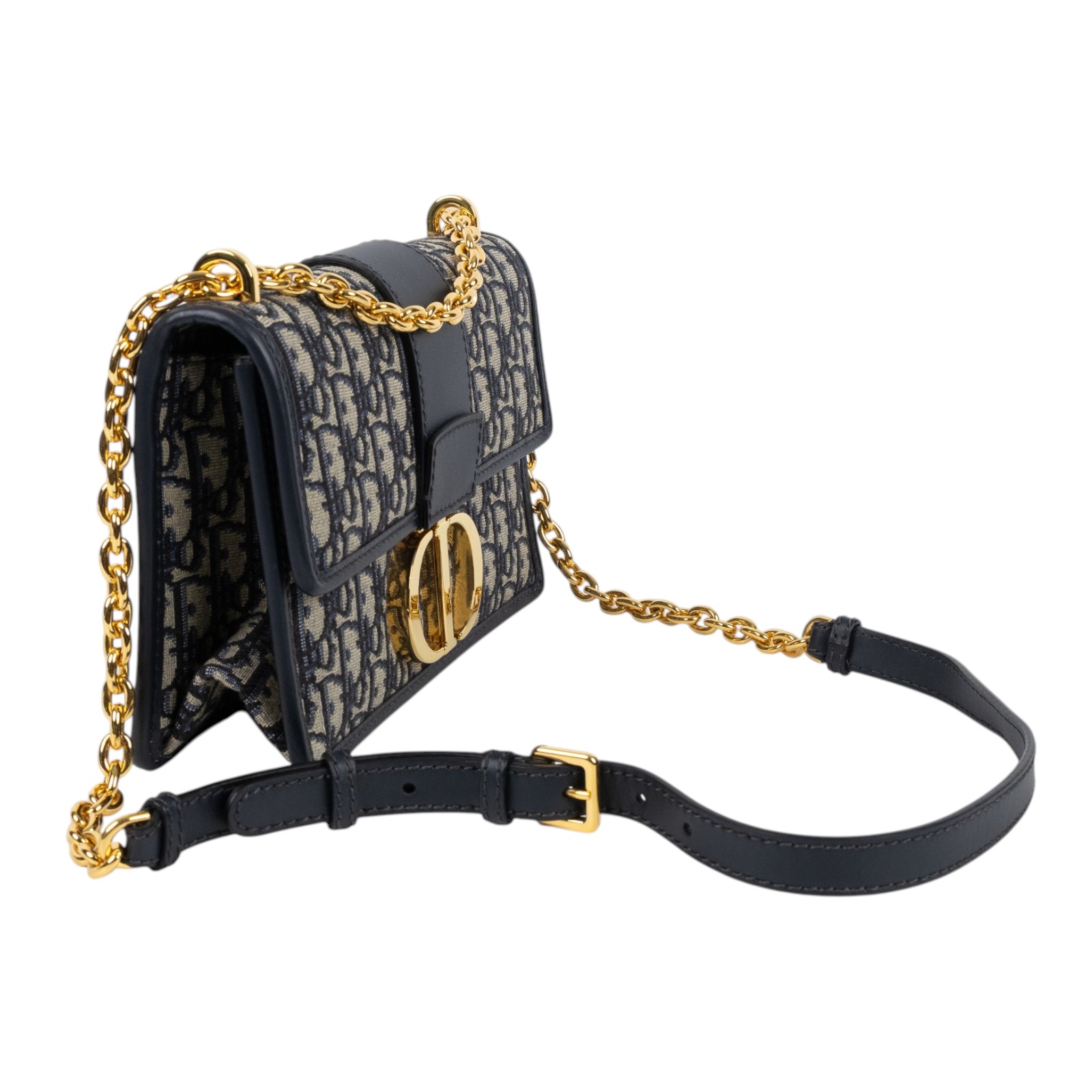 迪奧 CHRISTIAN DIOR 30 Montaigne 鏈帶 肩背手提包 M9208UTZQ 藍緹花蒙田30 防塵袋/保證卡