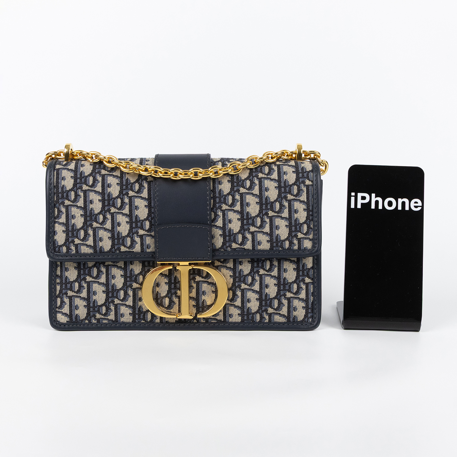迪奧 CHRISTIAN DIOR 30 Montaigne 鏈帶 肩背手提包 M9208UTZQ 藍緹花蒙田30 防塵袋/保證卡