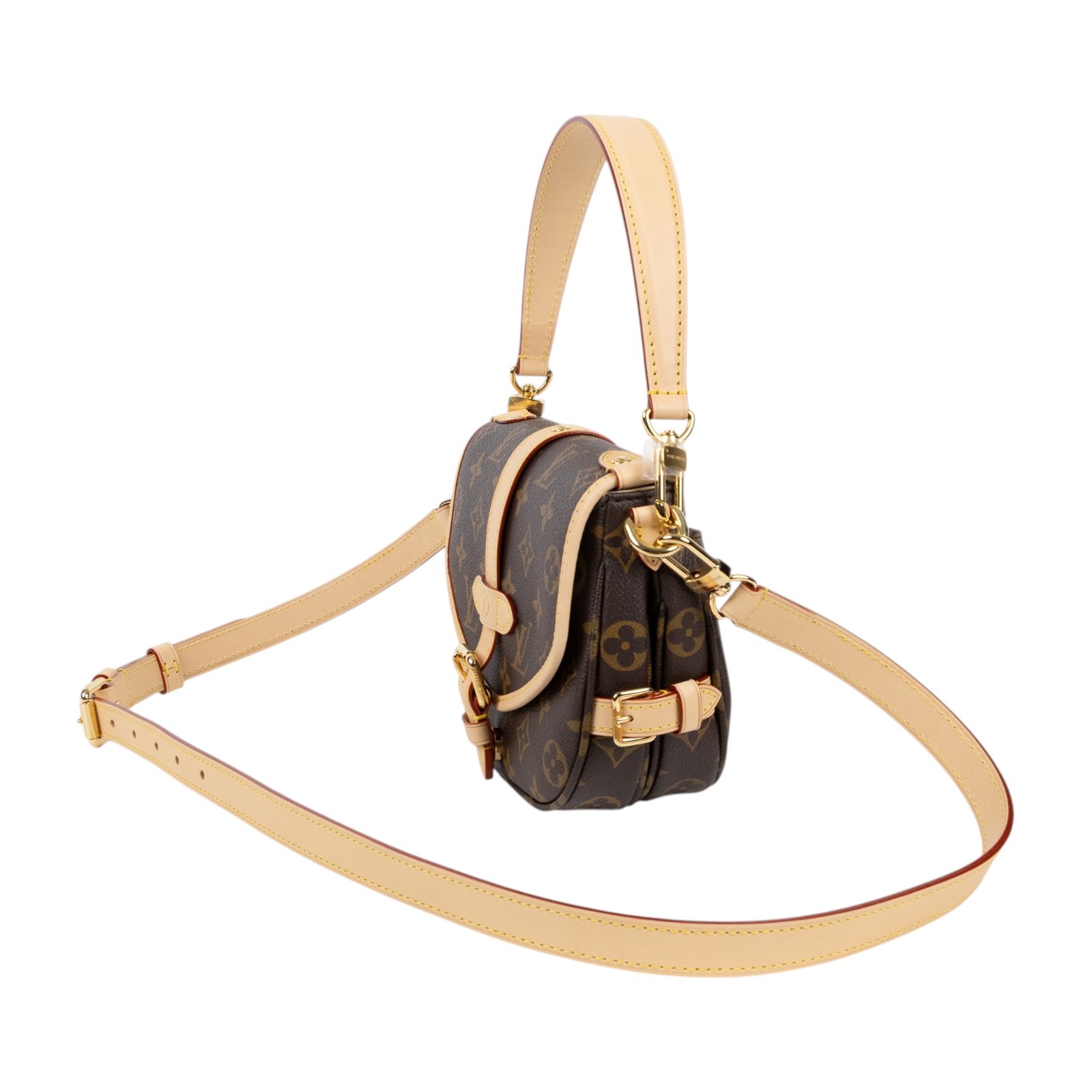 路易威登 LOUIS VUITTON Saumur BB  手提 馬鞍斜背包 M46740 晶片款 原花Saumur BB 肩背包 原廠盒子/防塵袋/背帶2