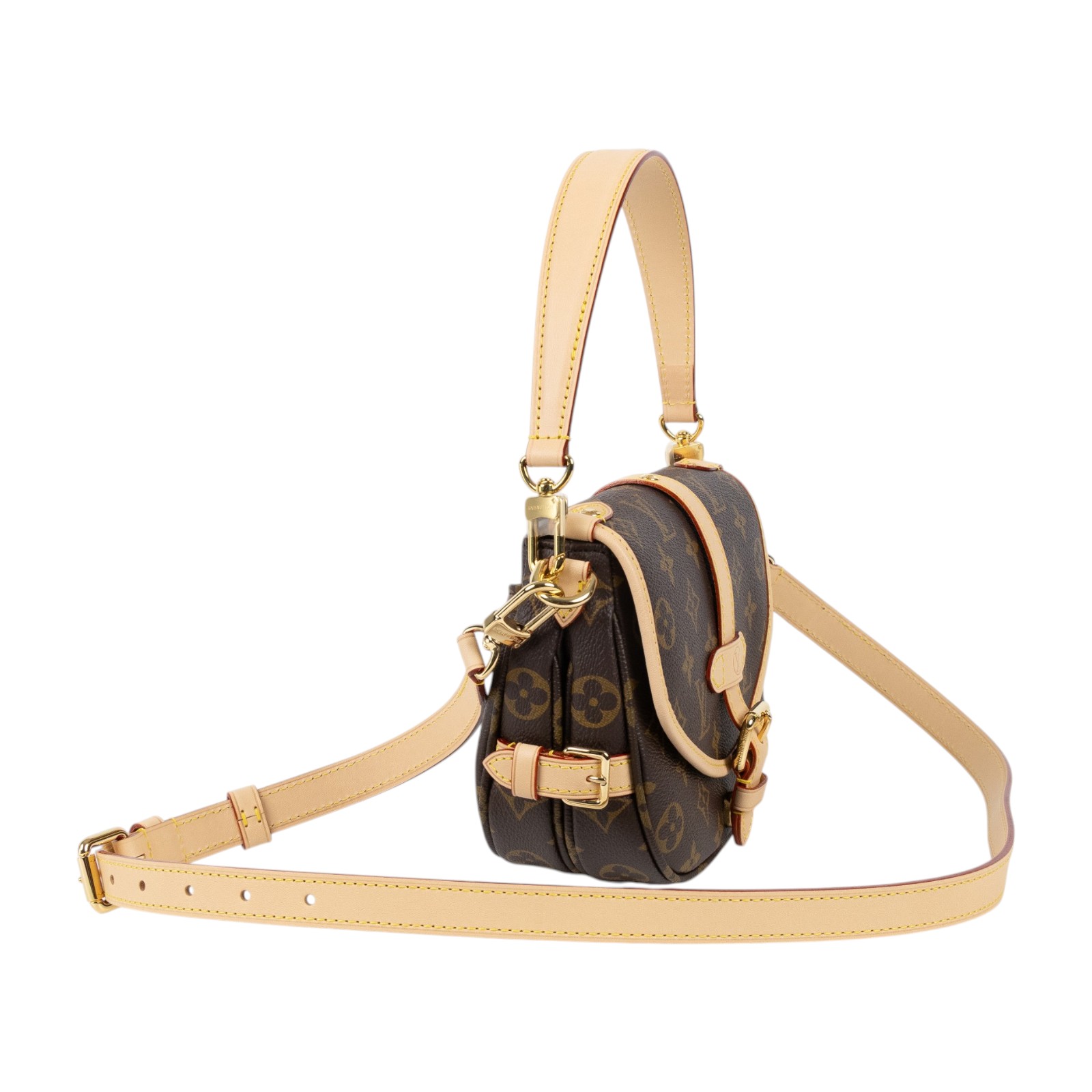 路易威登 LOUIS VUITTON Saumur BB  手提 馬鞍斜背包 M46740 晶片款 原花Saumur BB 肩背包 原廠盒子/防塵袋/背帶2