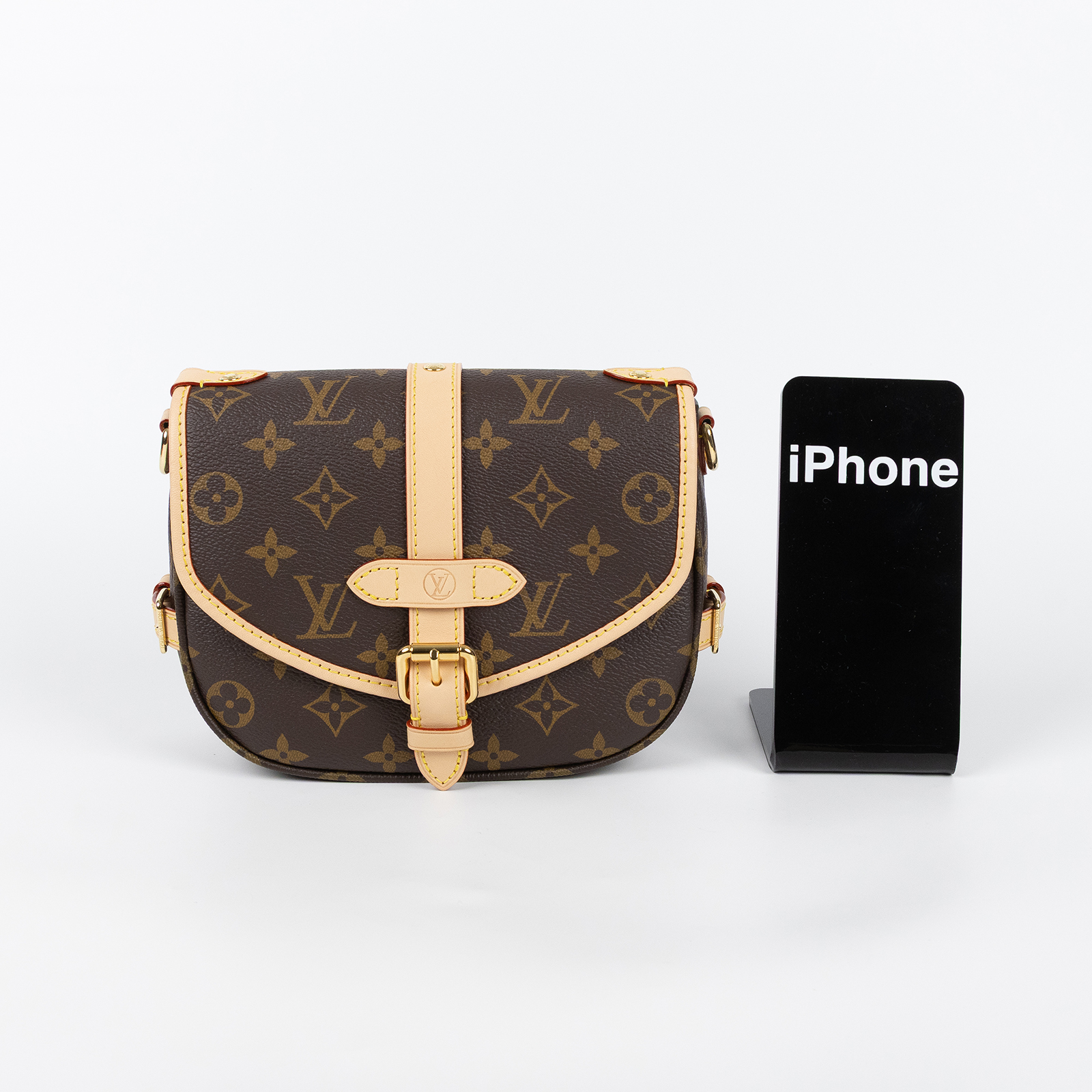 路易威登 LOUIS VUITTON Saumur BB  手提 馬鞍斜背包 M46740 晶片款 原花Saumur BB 肩背包 原廠盒子/防塵袋/背帶2