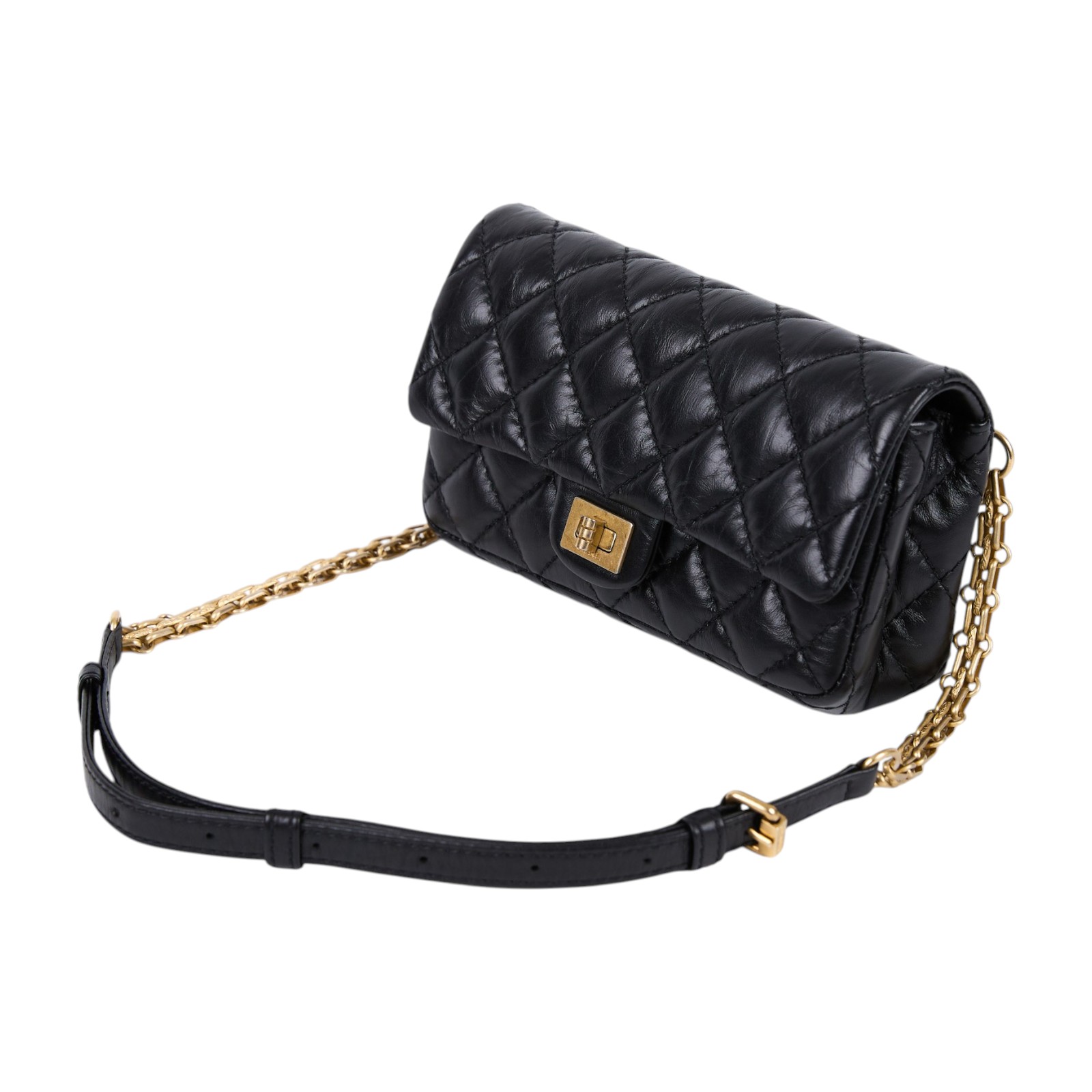 香奈兒 CHANEL 2.55 腰包 口蓋包 A57791 26開 黑金釦2.55腰包 原廠盒子/防塵袋/保證卡