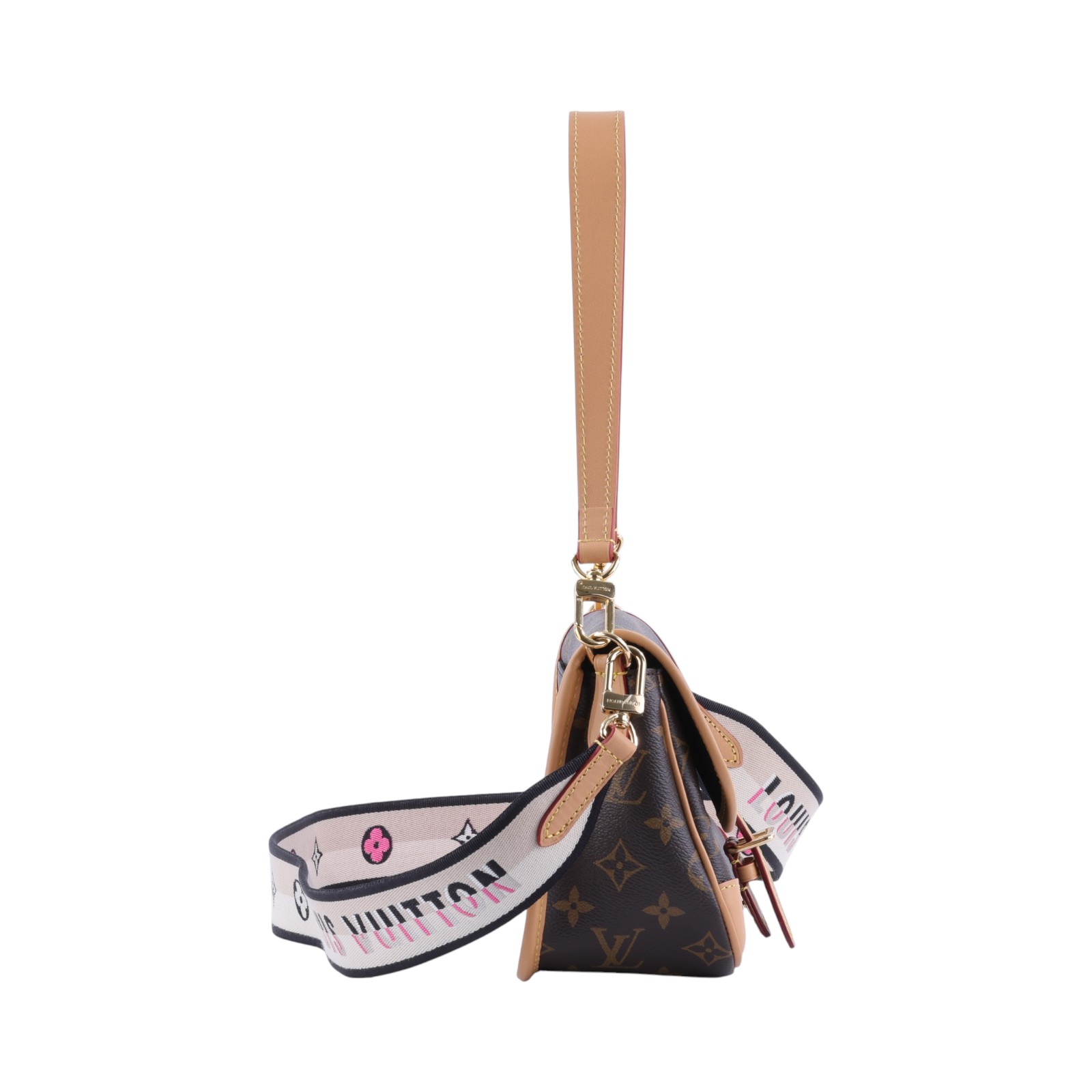 路易威登 LOUIS VUITTON Diane 腋下包法棍 單肩背包 經典帆布 M45985 晶片款 原花DIANE 原廠盒子/防塵袋/背帶/提把/購買證明