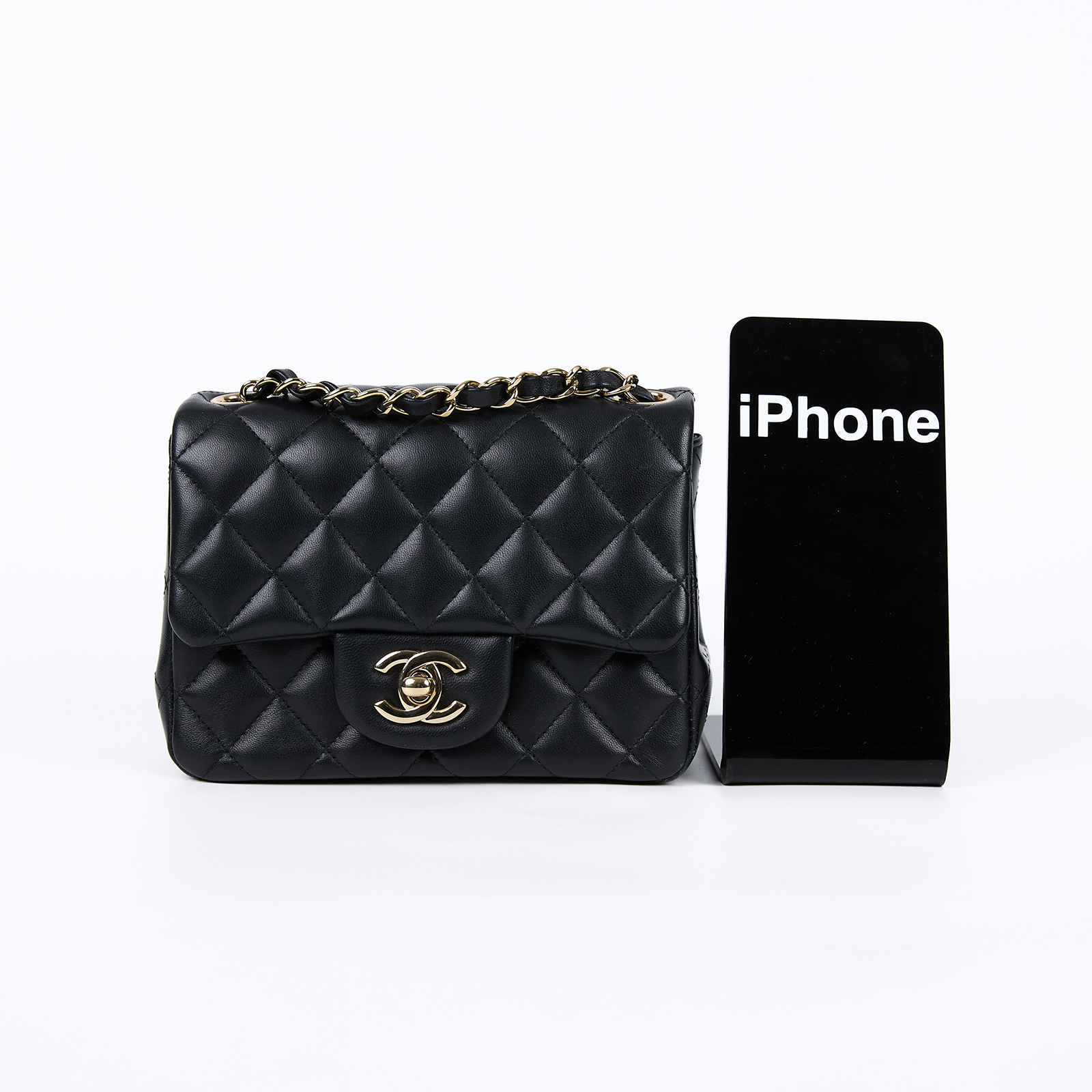 香奈兒 CHANEL CF 方形 迷你 口蓋包 A35200 晶片款 黑金羊方胖COCO 17 防塵袋