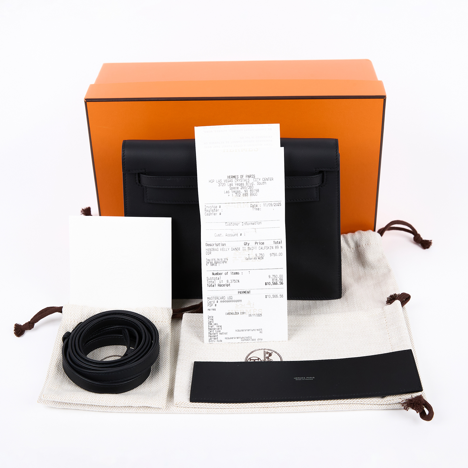 愛馬仕 Hermes Kelly Danse 側背 斜背 肩背包 銀色五金 黑色 H079233CK89 /K SN 019 FZ  原廠盒子/防塵袋3/背帶/購買證明