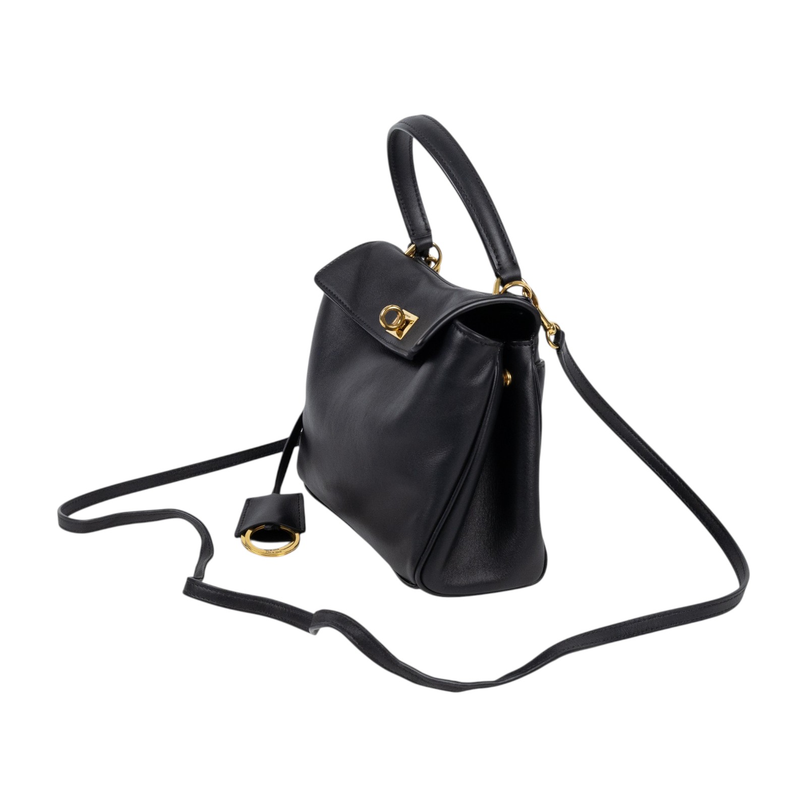 巴黎世家 BALENCIAGA Rodeo Mini 手提包 金色五金 7954562AA4V 黑金RODEO MINI 防塵袋/背帶/鑰匙圈吊飾