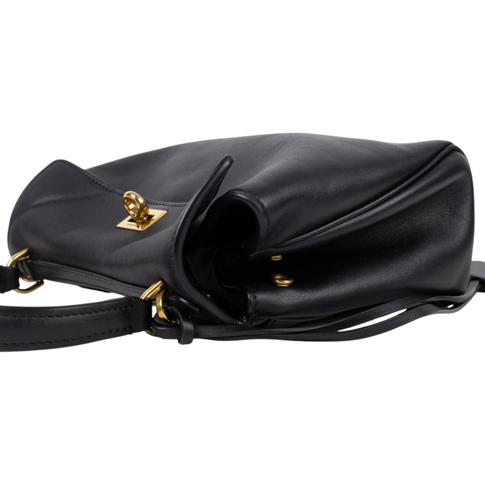 巴黎世家 BALENCIAGA Rodeo Mini 手提包 金色五金 7954562AA4V 黑金RODEO MINI 防塵袋/背帶/鑰匙圈吊飾