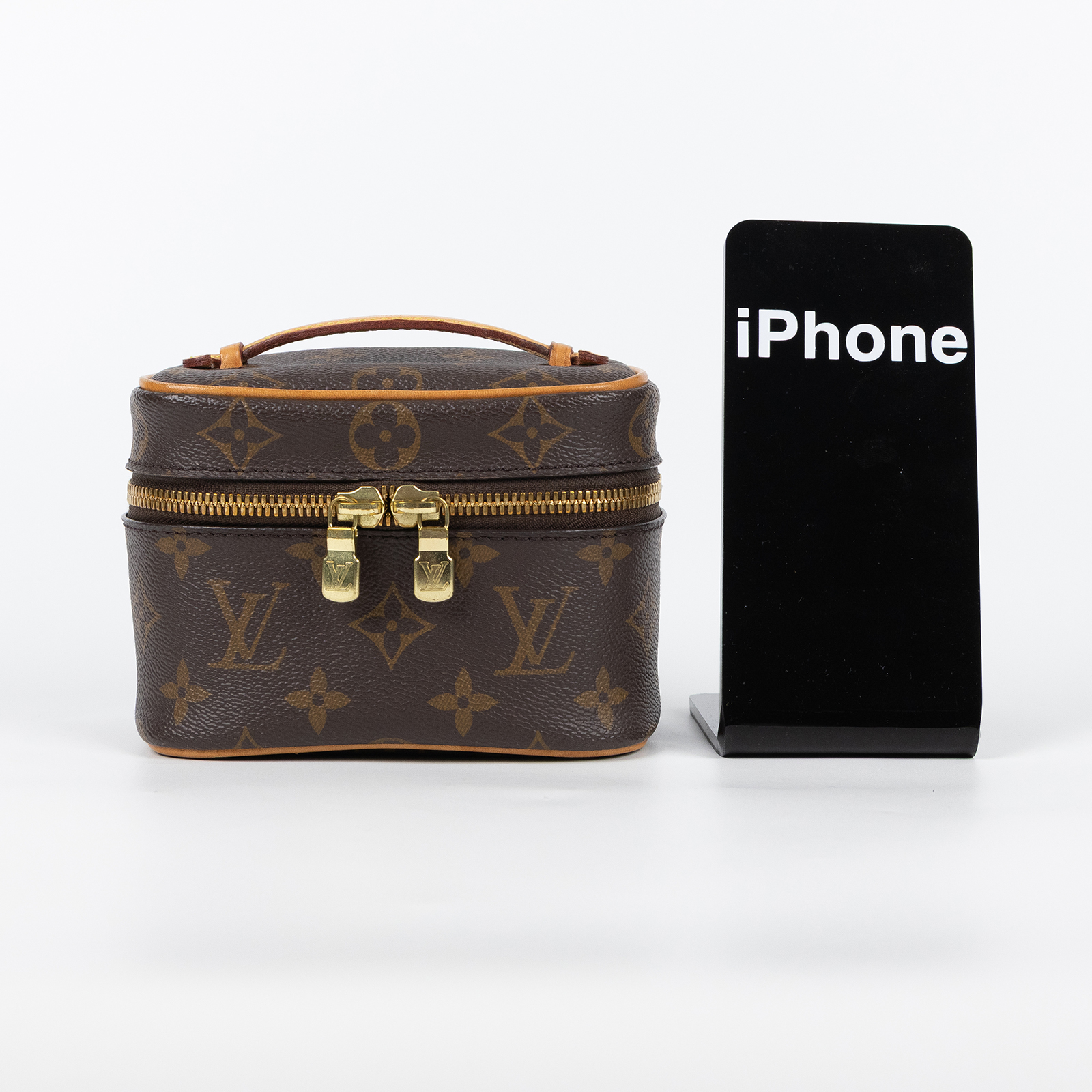 路易威登 LOUIS VUITTON Nice Nano 經典帆布 梳洗袋 化妝箱 M44936 晶片款 原花NICE NANO 無附屬品