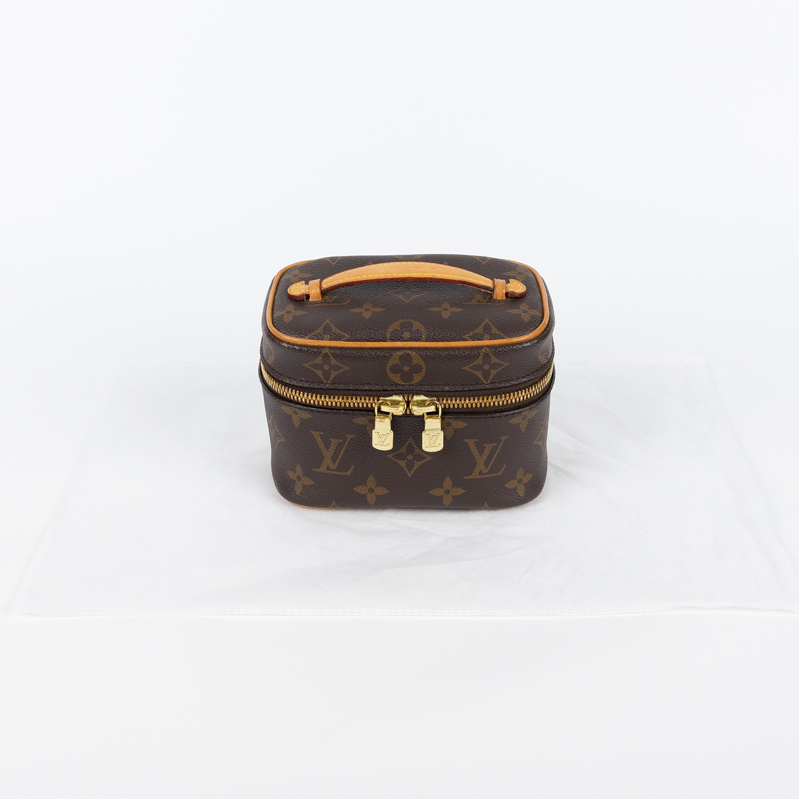 路易威登 LOUIS VUITTON Nice Nano 經典帆布 梳洗袋 化妝箱 M44936 晶片款 原花NICE NANO 無附屬品