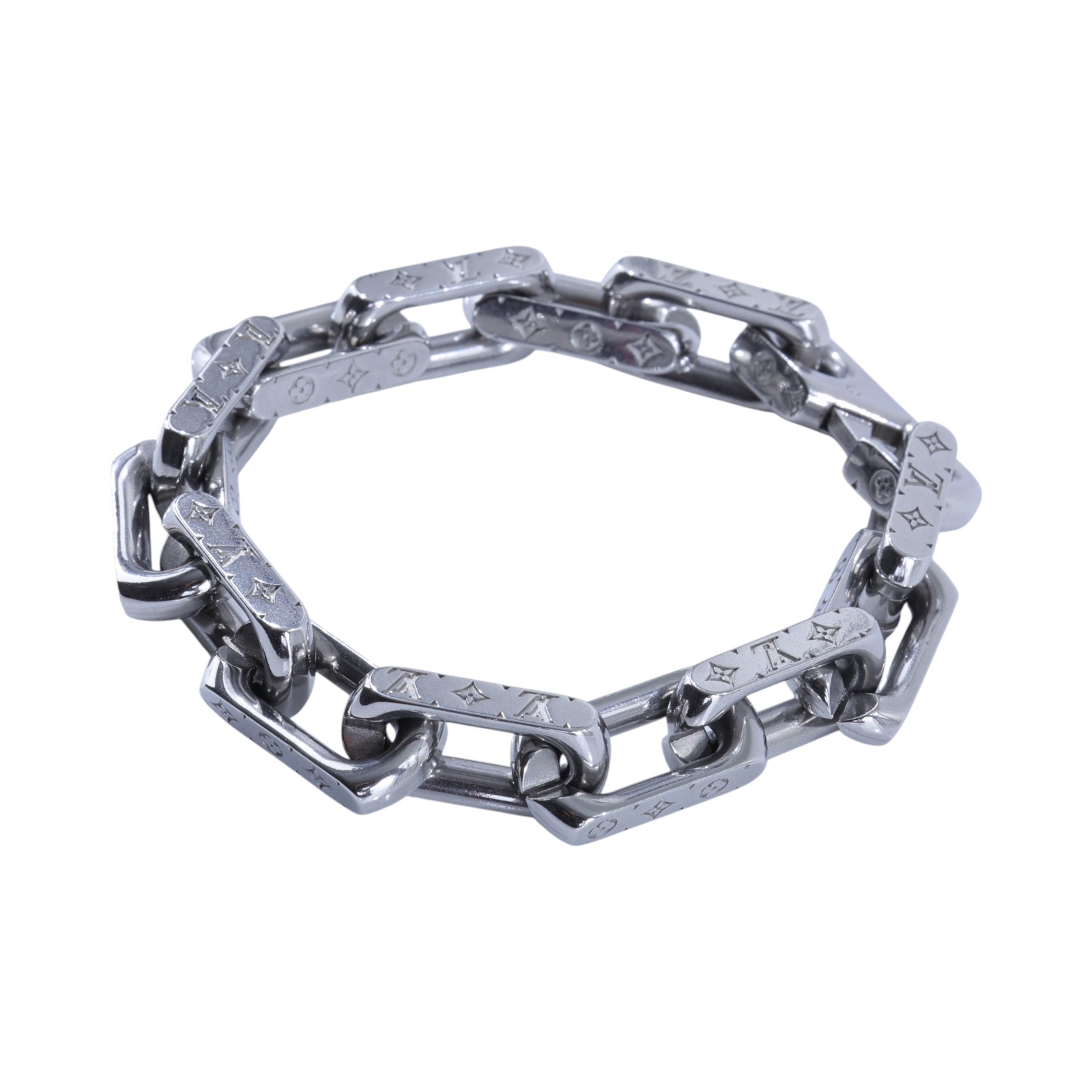 路易威登 LOUIS VUITTON Monogram Chain 手鍊 M00308 銀色Monogram Chain 手鍊 #M 原廠盒子/防塵袋