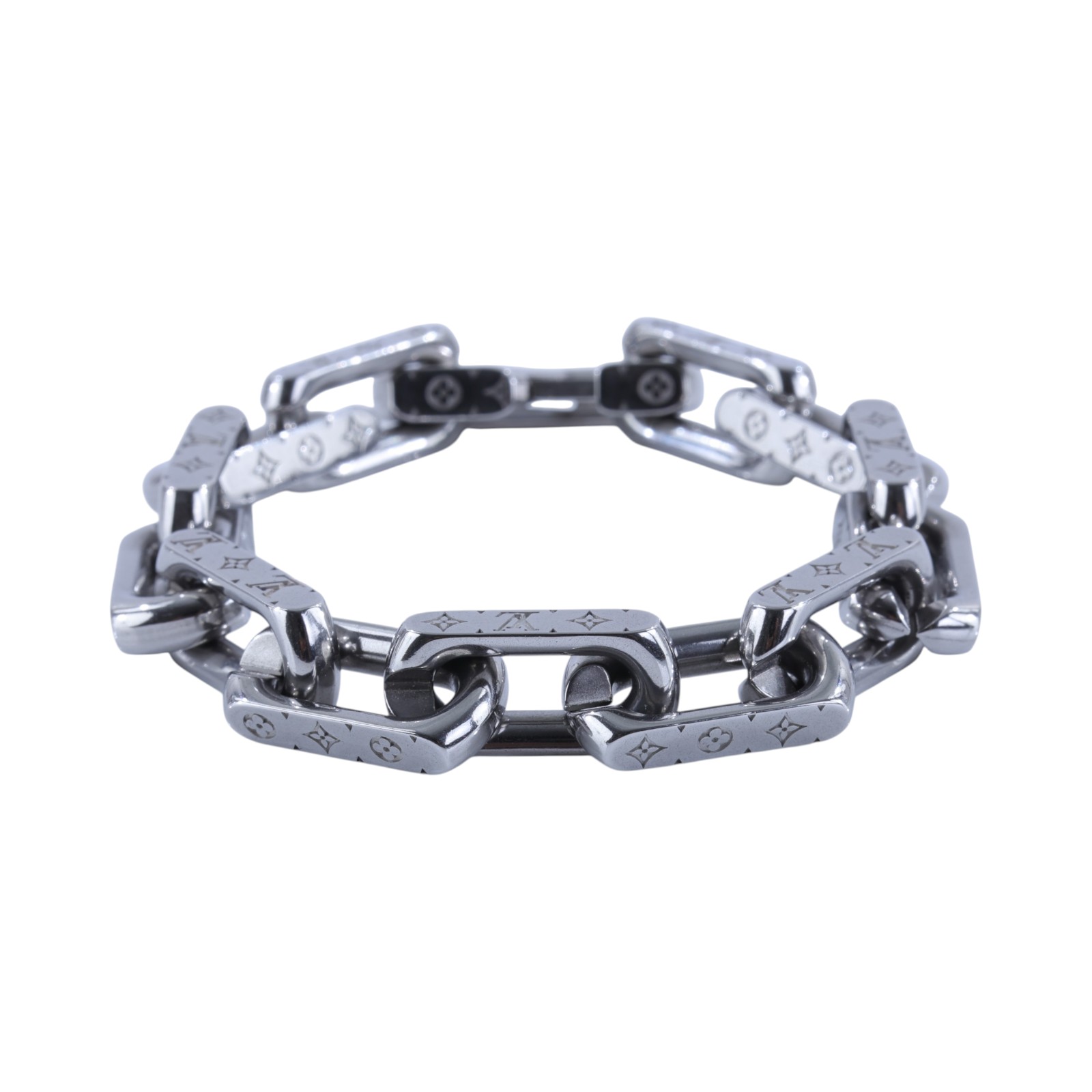 路易威登 LOUIS VUITTON Monogram Chain 手鍊 M00308 銀色Monogram Chain 手鍊 #M 原廠盒子/防塵袋