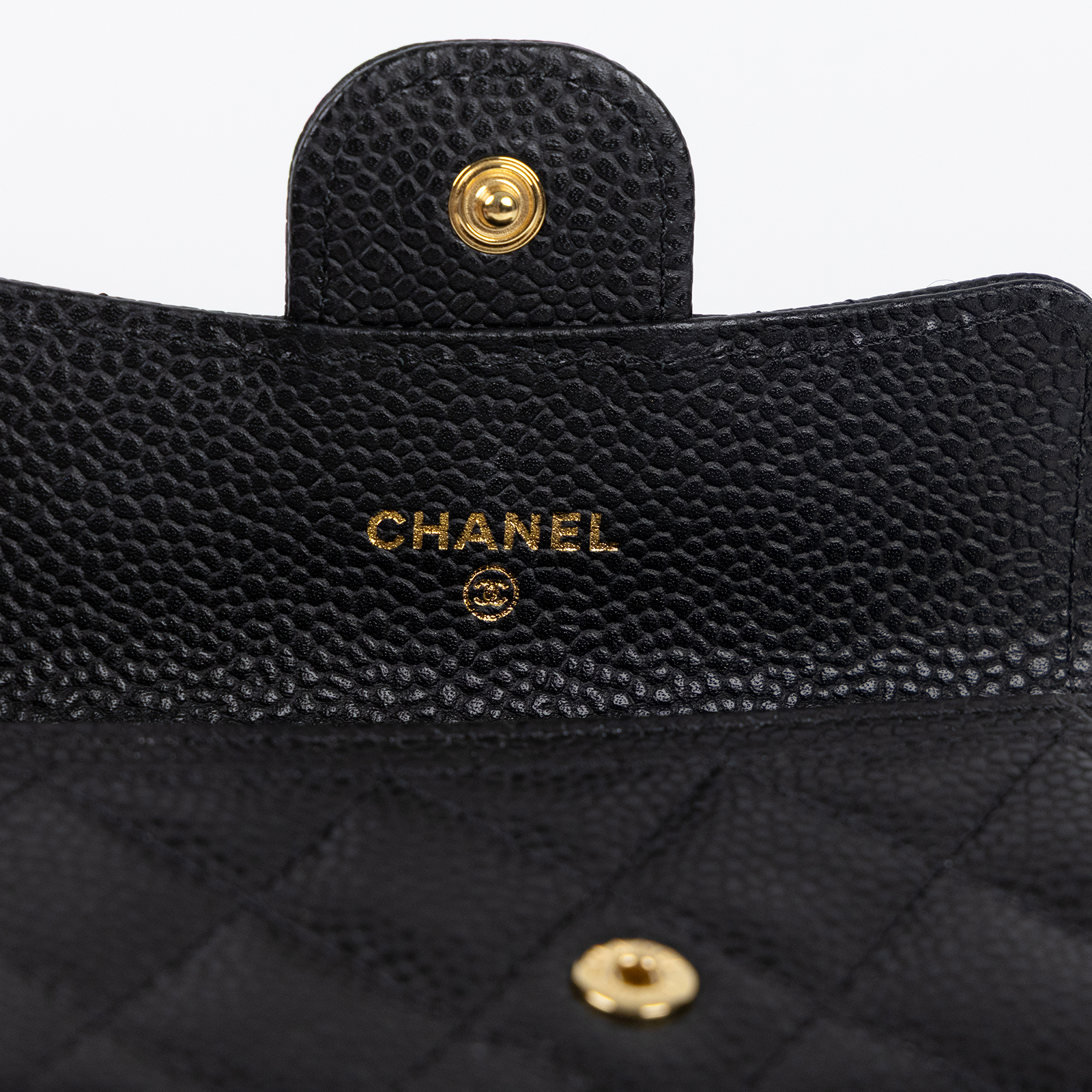 香奈兒 CHANEL CC LOGO 口蓋 卡片夾 錢包 AP0214 晶片款 黑金荔枝掀蓋卡包 原廠盒子/防塵袋