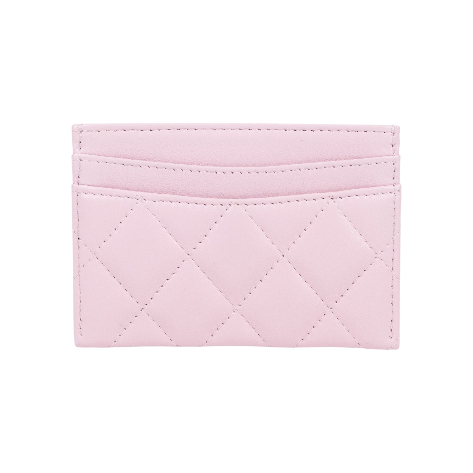 香奈兒 CHANEL CC LOGO 經典卡片夾 AP0213 晶片款 粉銀羊菱格卡夾 原廠盒子/防塵袋